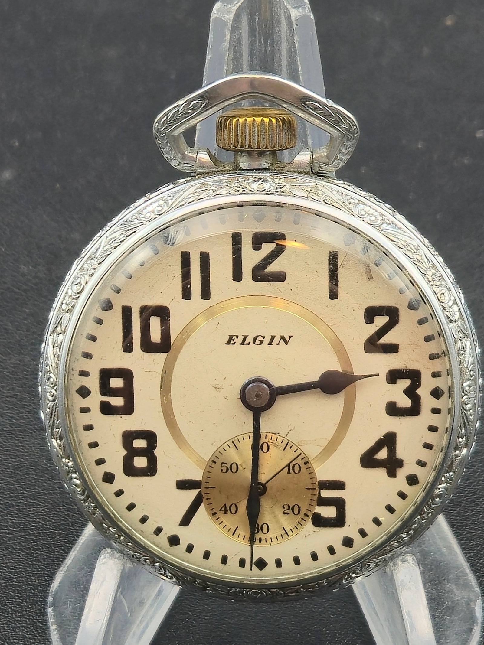 1922 Elgin Grade 291 Model 7 16s 7J Pocket Watch Train Case Running (1 of 8)