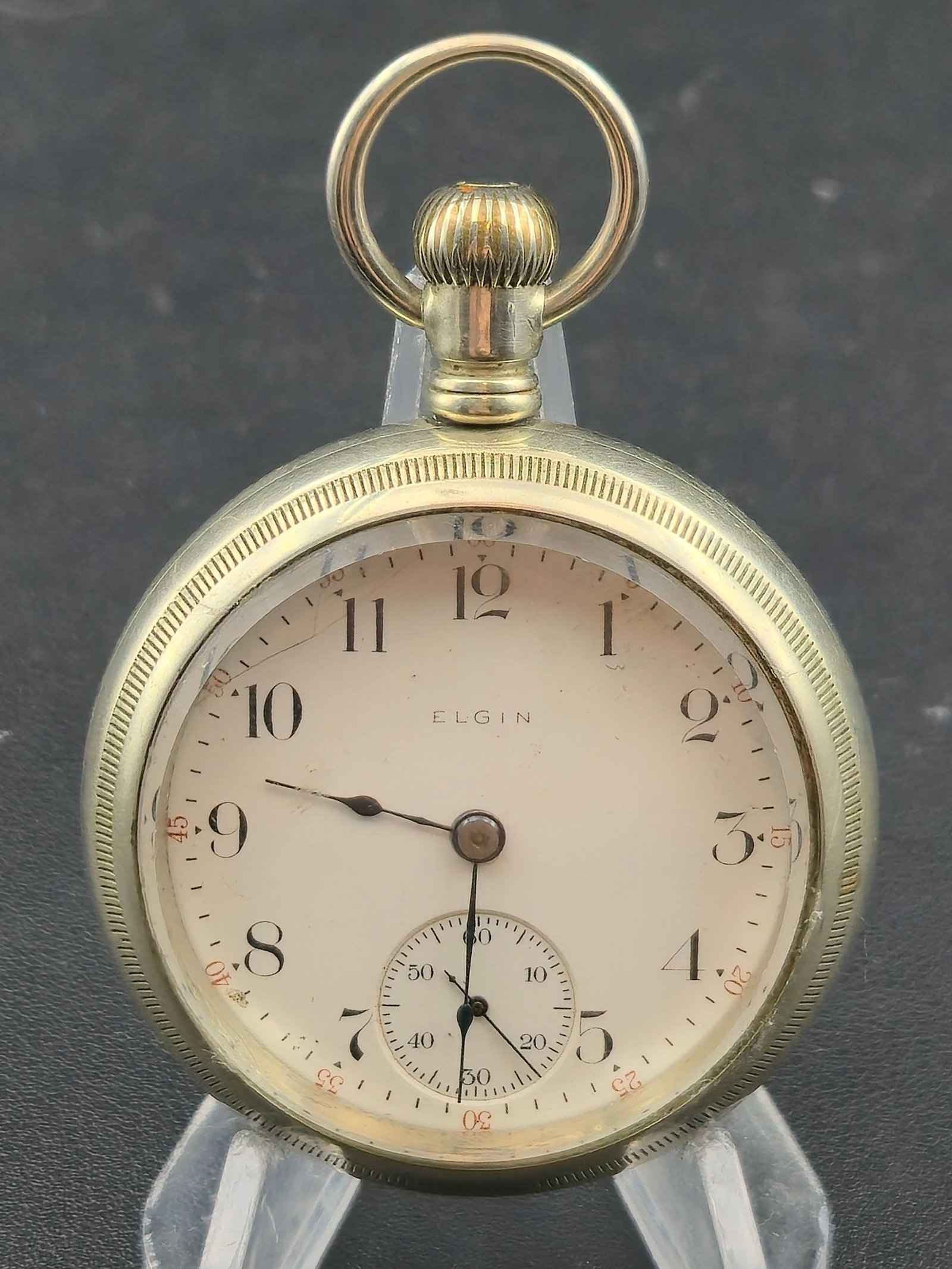 1911 Elgin Grade 294 Pocket Watch 18s 7J Full Plate Illinois Nickel Silver Case Runs (1 of 10)