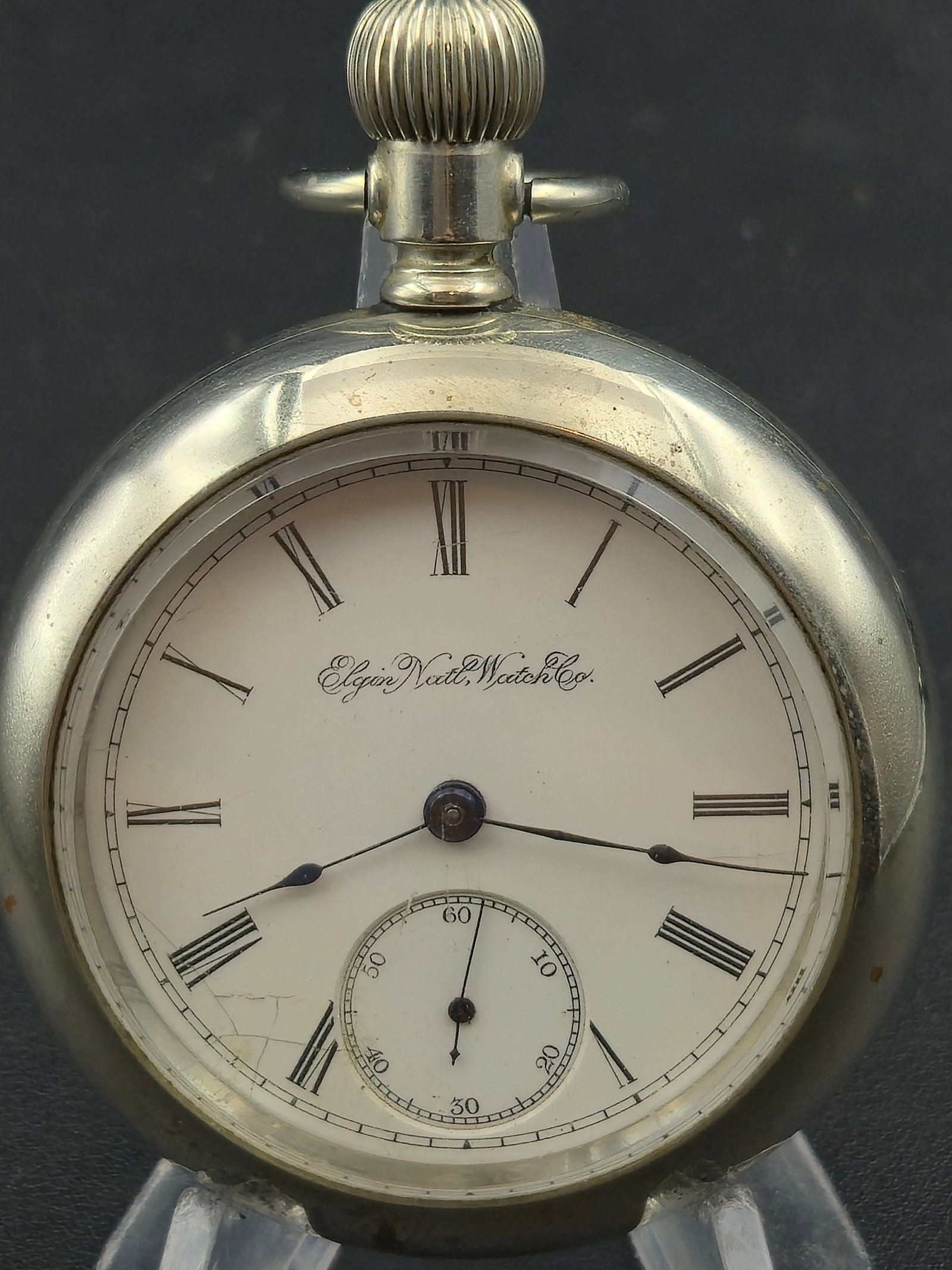 1893 Elgin Grade 73 Model 5 18s 7J Pocket Watch Serial 4839475 Running Silverode Case (1 of 10)