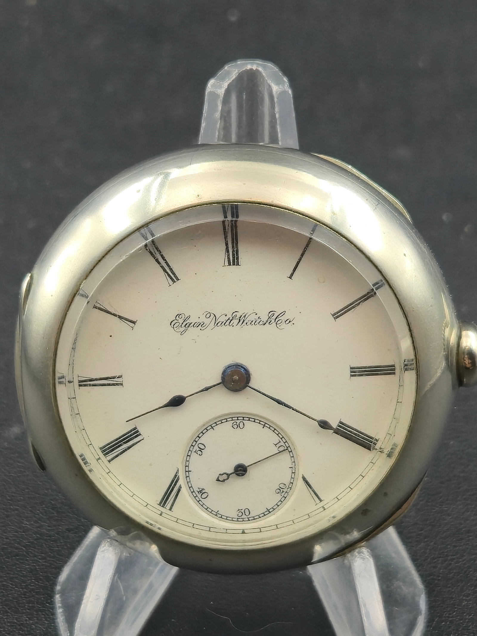 1889 Elgin Grade 96 Model 4 18s 7J Sidewinder Hunting Pocket Watch Serial 3321694 Running (1 of 11)