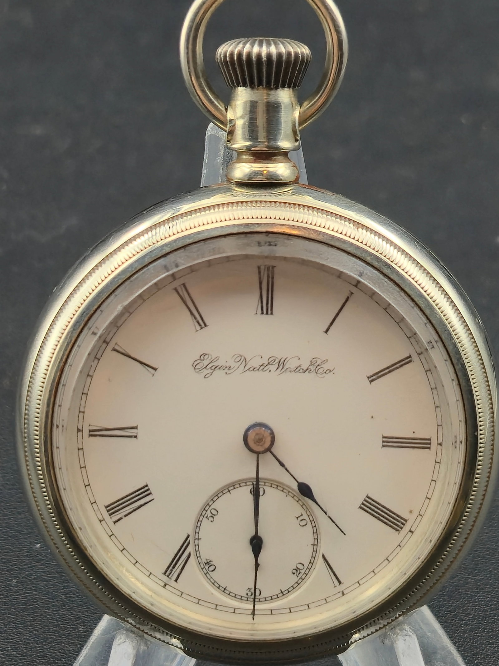 1895 Elgin Grade 145 Model 5 18s 15J Open Face Pocket Watch Silverode Case Running (1 of 8)