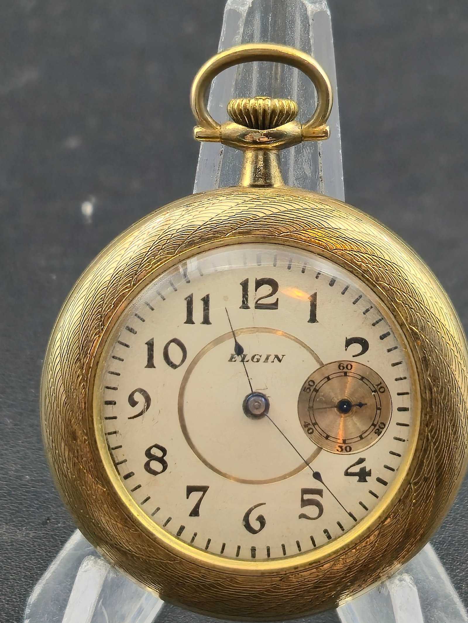 1913 Elgin 15 Jewel Pocket Watch Keystone Case Running Sub Seconds (1 of 9)