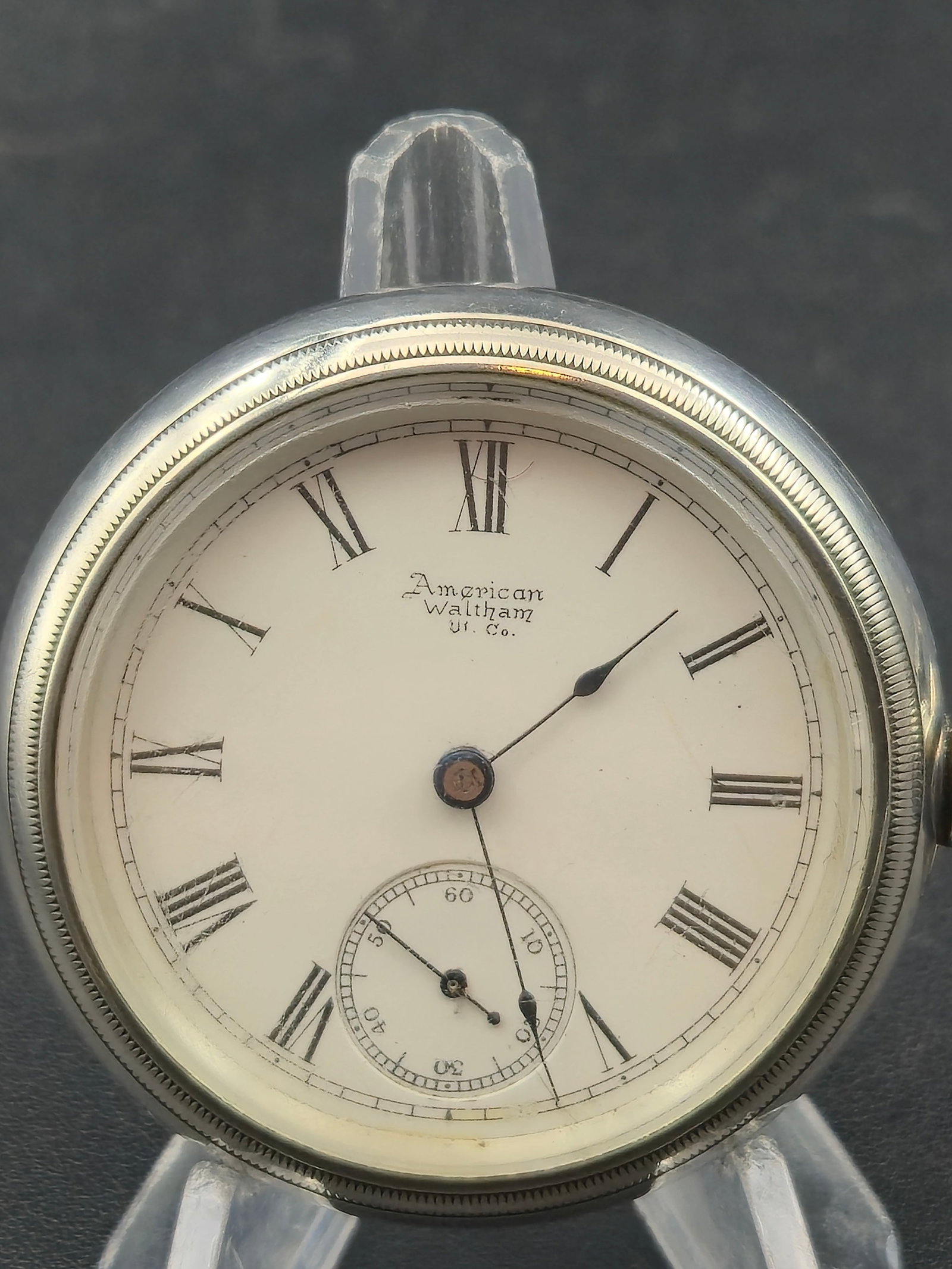 1891 Waltham Grade 3 Model 1883 18s 11J Sidewinder Sterling Silver Train Gold Inlay Case Pocket Watc (1 of 7)