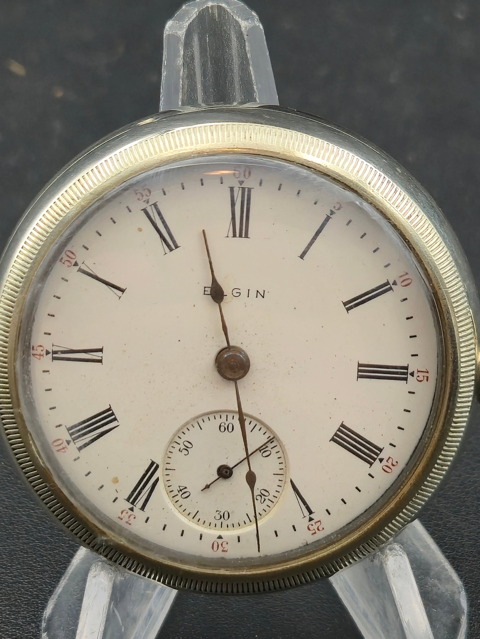 1906 Elgin Grade 309 Model 4 18s 7J Pocket Watch Sidewinder Hunting Case Running (1 of 6)
