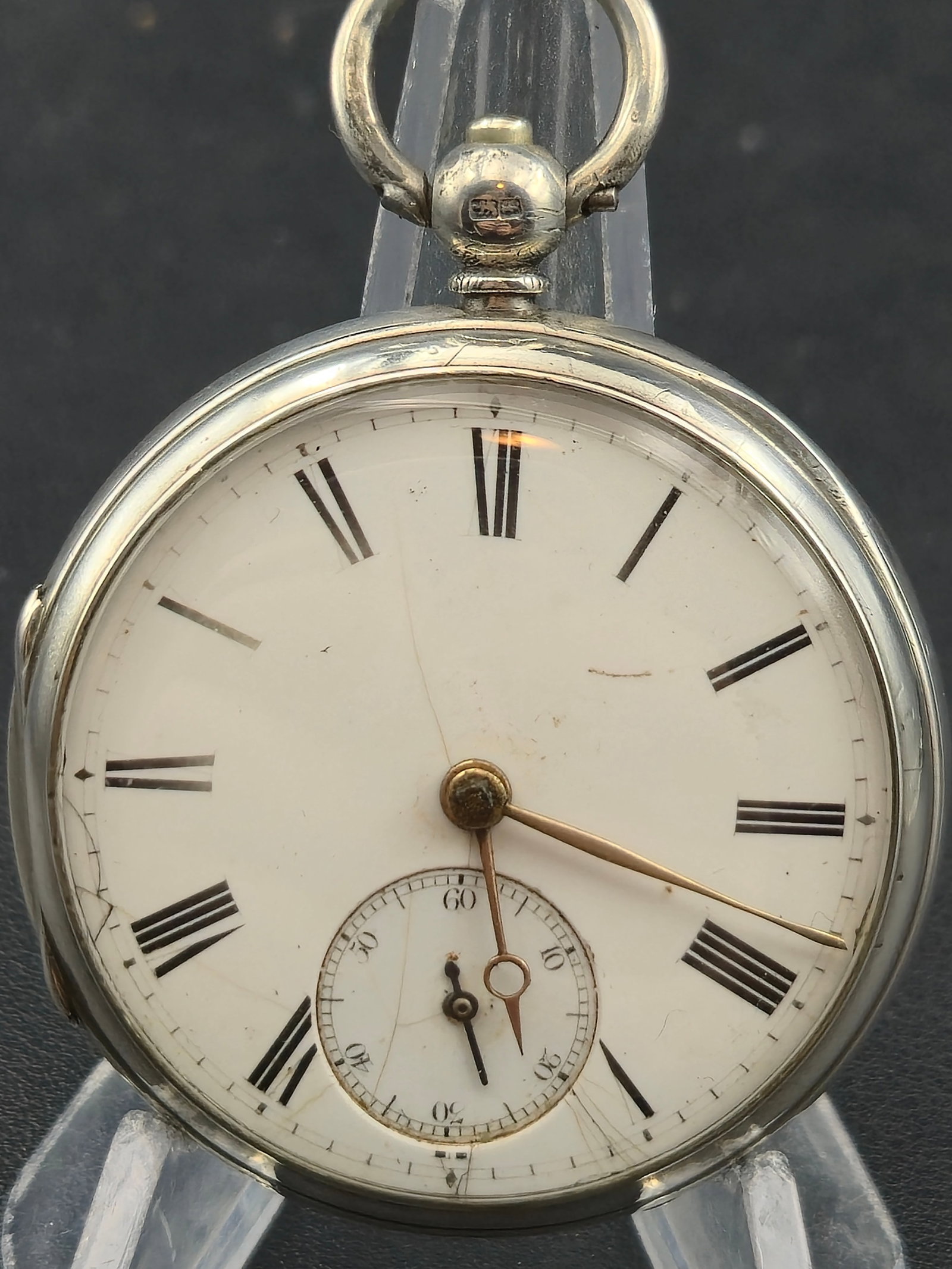 c1890 Montrose Jas G Walker Swiss Pocket Watch Sterling Silver 925 Key Wind Runs (1 of 14)