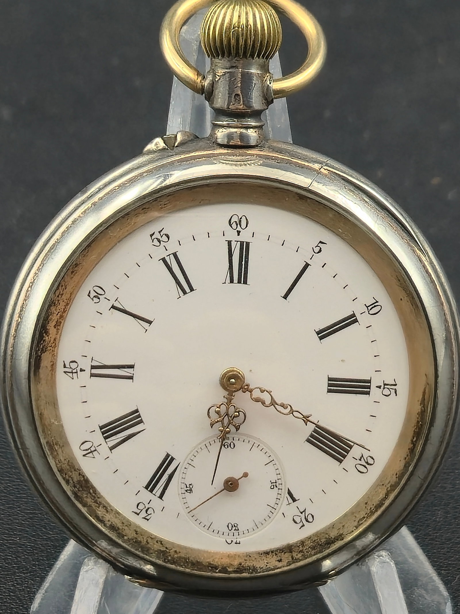 c.1890 Swiss Lever Pocket Watch 53mm 0.800 Silver Case Hallmarked Runs (1 of 11)