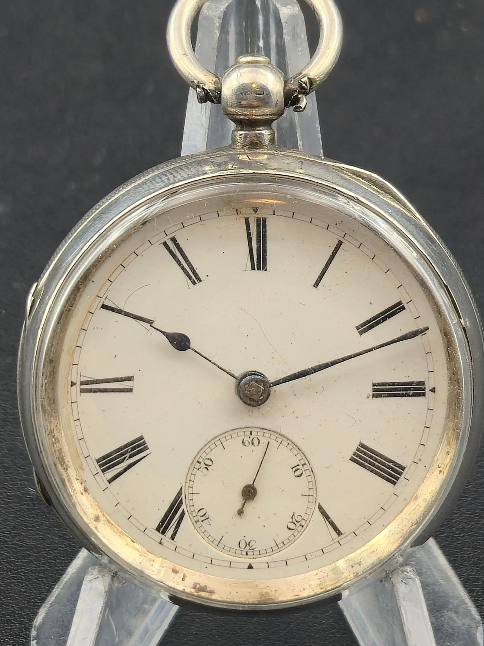 c1890 JG Harris London Manchester Pocket Watch 50mm Engraved Movement Faceted Endstone Running (1 of 12)