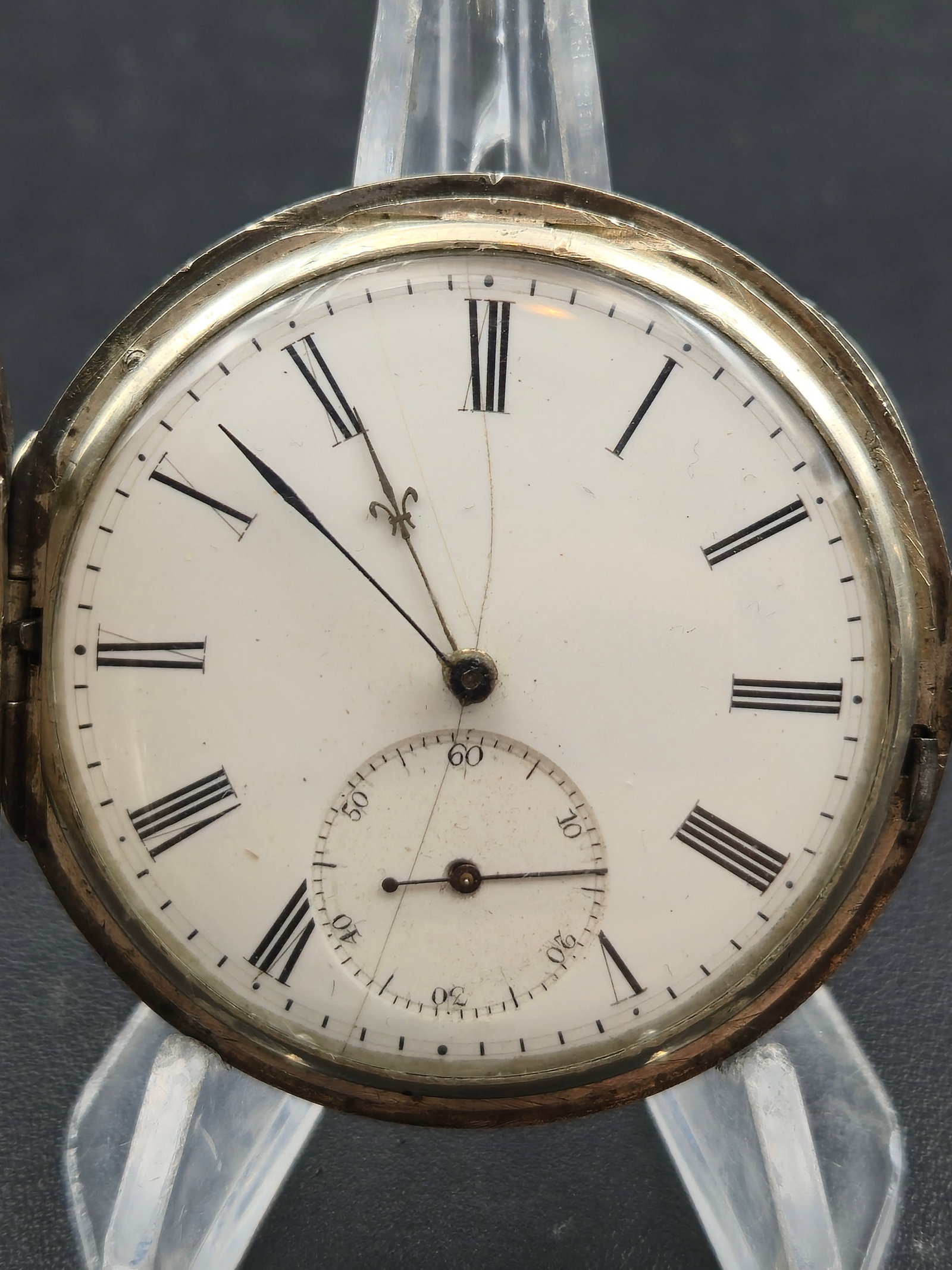 Antique T.F. Cooper London Pocket Watch 53mm Hunter Argent Silver Train Case Patent Lever Runs c1880 (1 of 11)