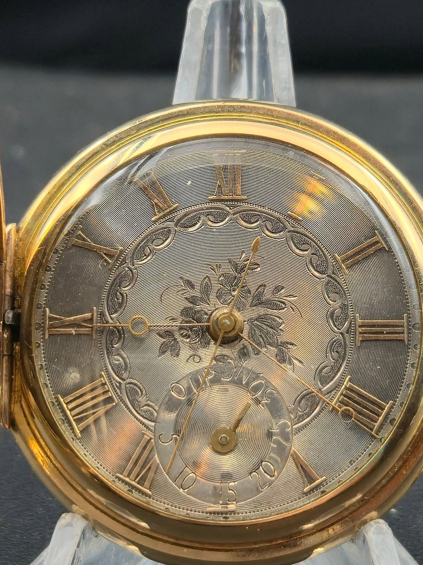 c1900 M Rhodes and Son Swiss 13J Pocket Watch Dueber GF Hunter Sterling Dial Power Reserve Running (1 of 12)