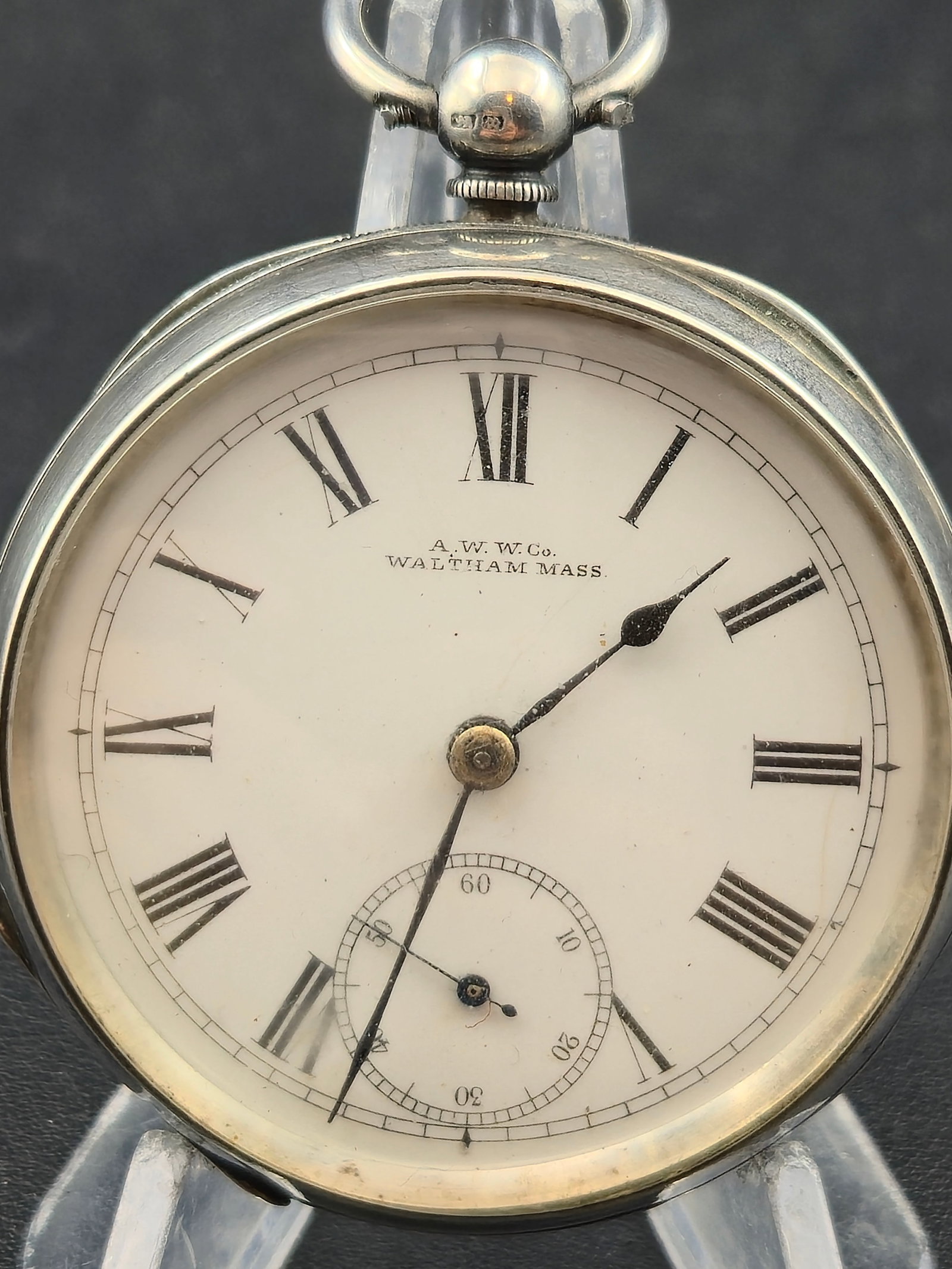 Waltham Home Watch Co c1892 Pocket Watch Hallmarked Coin Silver Case 14s 7j Running (1 of 9)