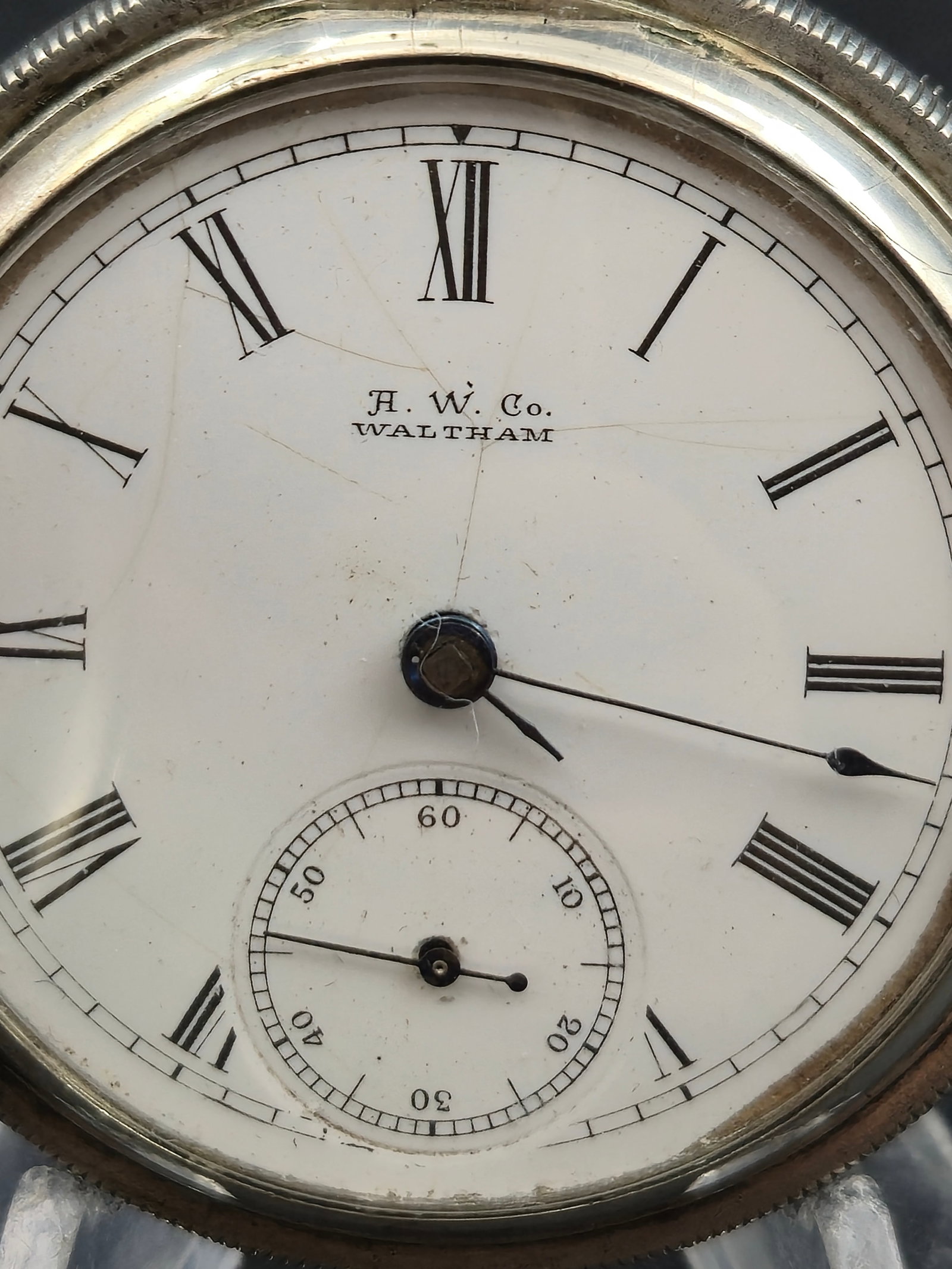 Waltham Broadway 18s 1890 7J Key Wind Coin Silver 3oz Original Case Pocket Watch Running (1 of 10)