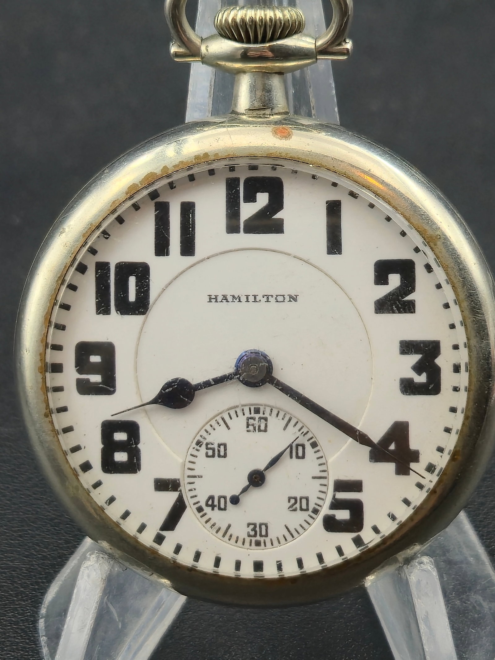 1930 Hamilton 992 Railroad 21j 5 Pos Adj Temp Isochronism Gold Settings Double Roller Running (1 of 8)