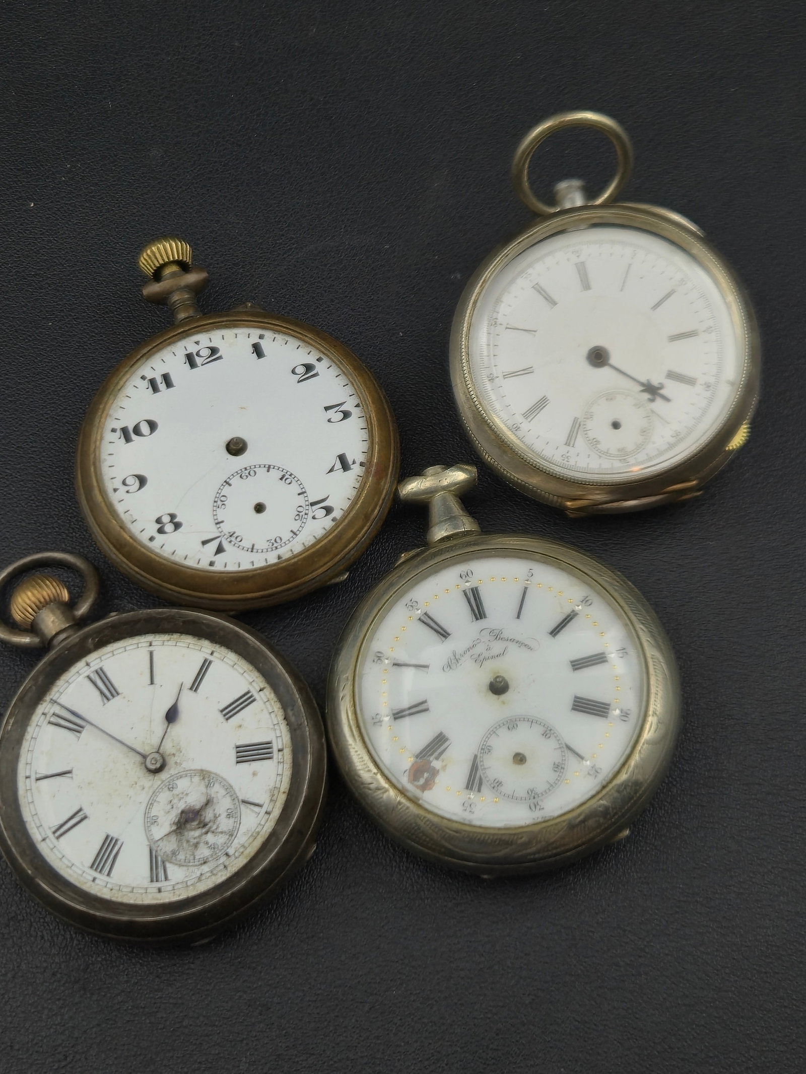 Antique Pocket Watches Lot c1880-1910 Swiss Silver 0.800 0.935 Keywind Bourquin Epinal Enamel Dials (1 of 17)