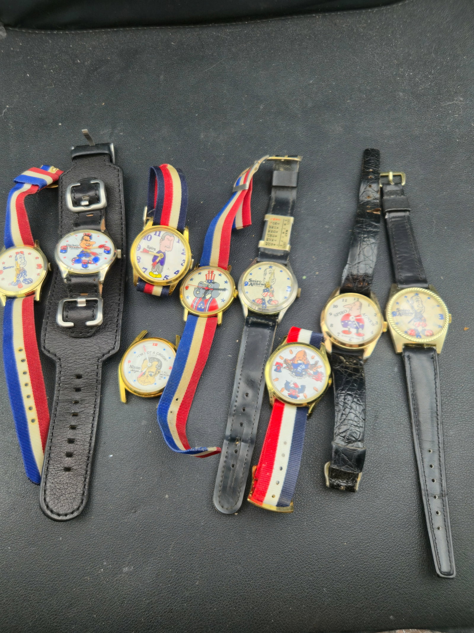 Vintage Political Character Watch Lot Spiro Agnew Nixon Jimmy Carter Quartz Most Running (1 of 10)