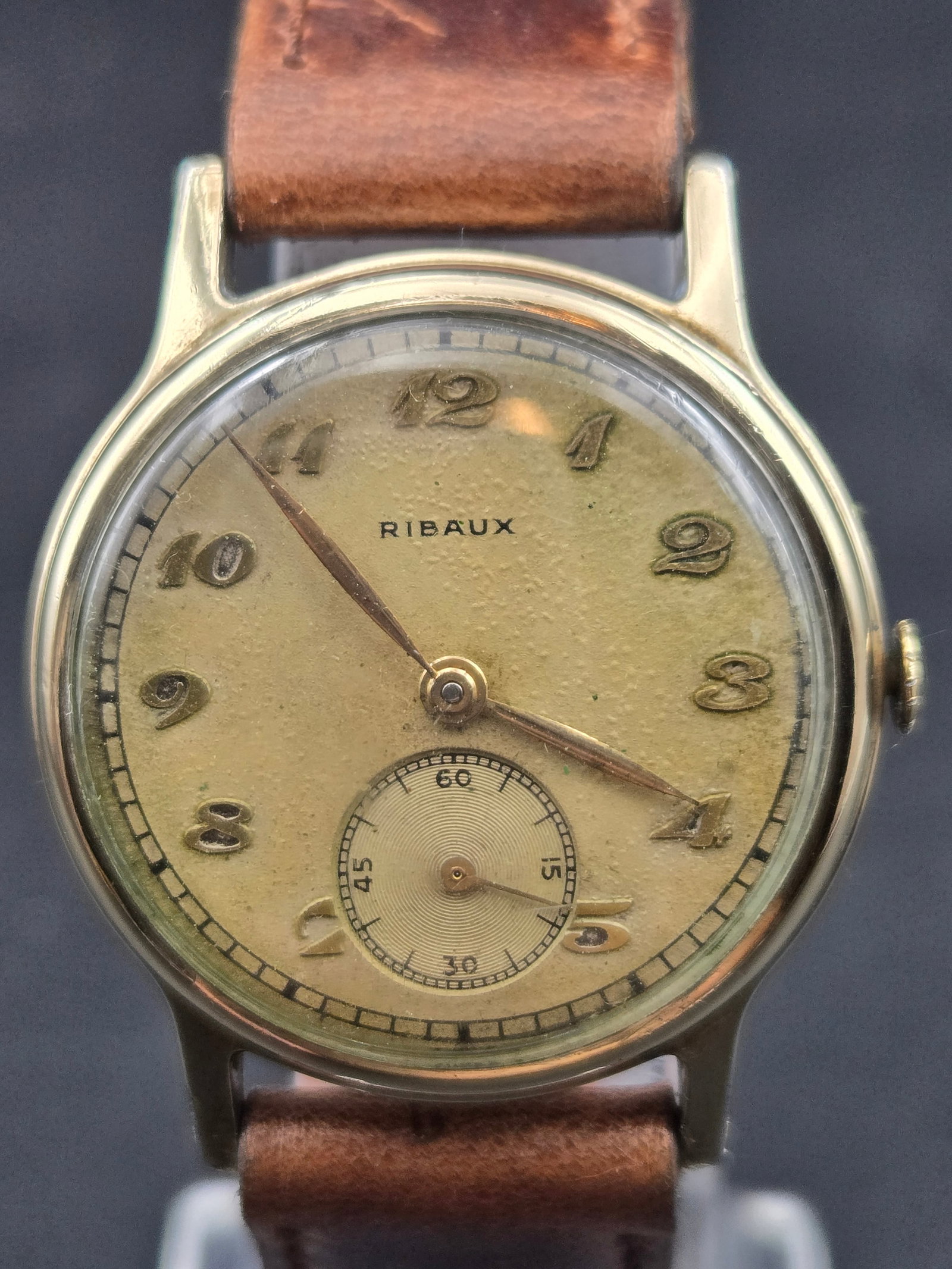 Ribaux Swiss 1940s 7J Cal B9 Sub Seconds 30mm Vintage Wristwatch Running (1 of 11)