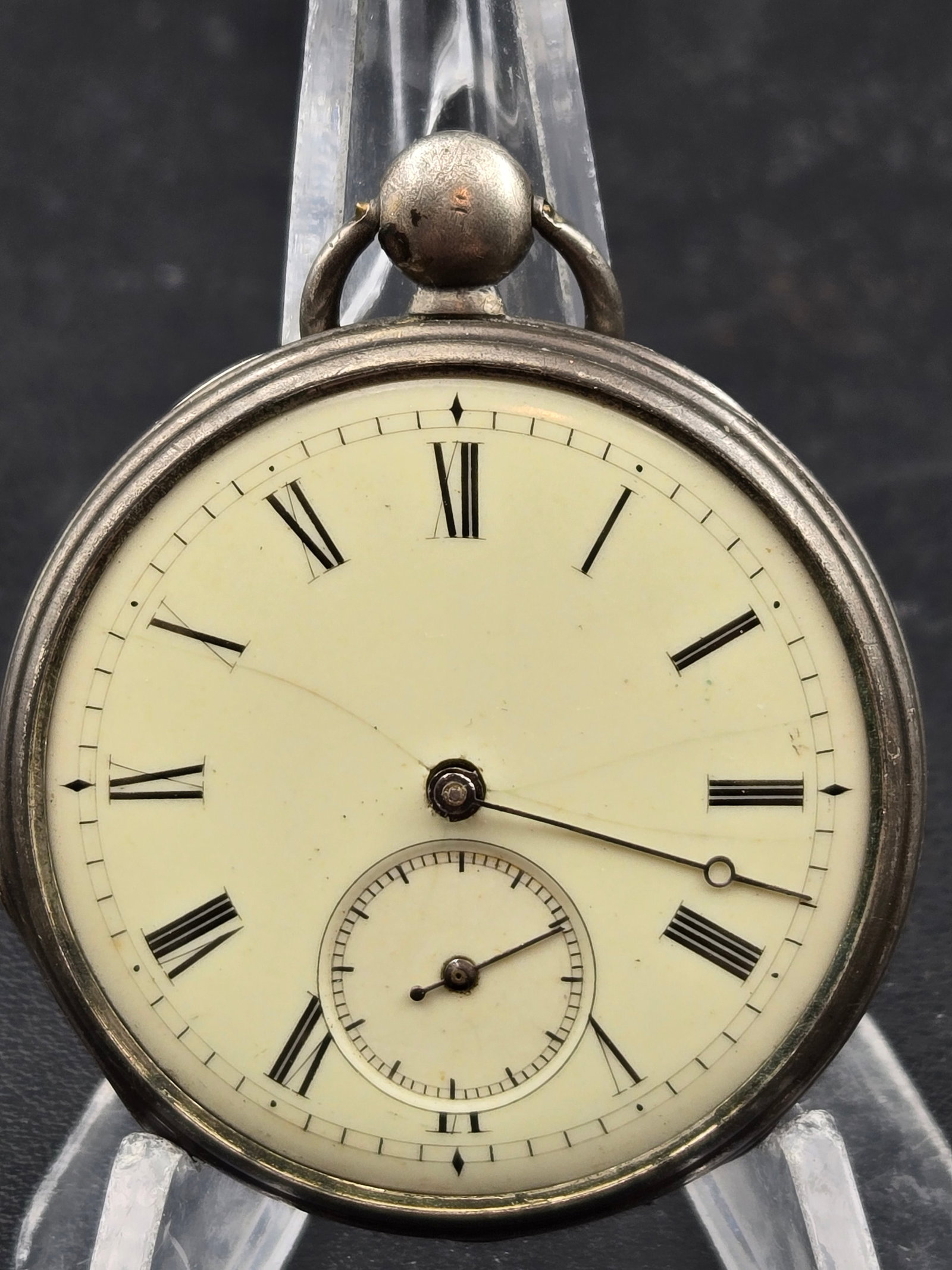 Antique Quantieme Pocket Watch 45.79mm Steel Case Enamel Dial Untested: Antique pocket watch with inner dust cover engraved “Quantieme … en acier garanti” and marked No 2570. Open face watch measures approximately 45.79 mm across as shown in the photos.Enamel di