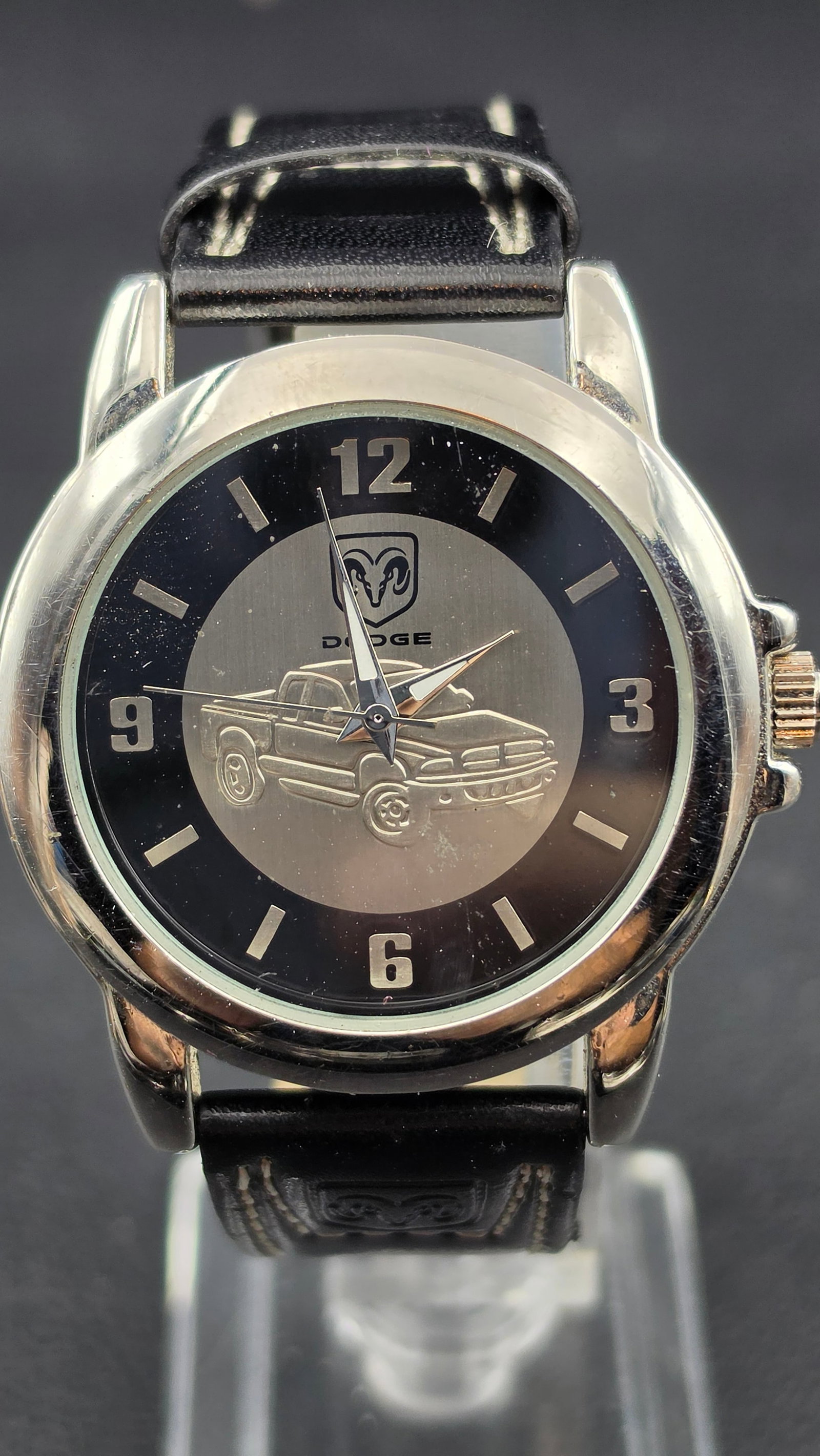 Dodge Ram Logo Wristwatch Black Dial Truck Motif Quartz Steel Case 2004 Promo 39mm Running (1 of 7)