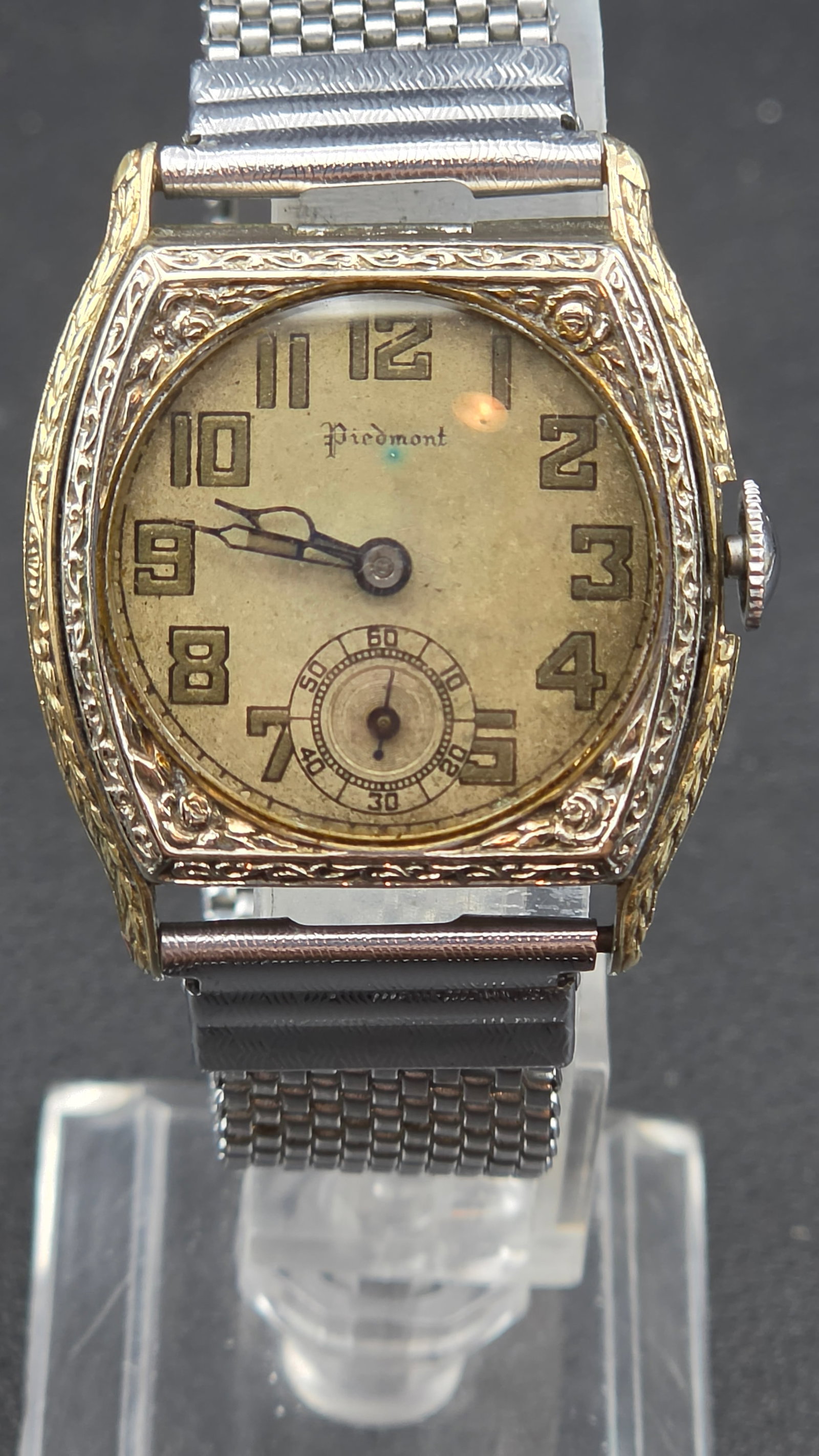 Vintage Piedmont Watch Co Swiss Manual Wind 15 Jewel Art Deco Men's Watch 30mm Runs (1 of 11)