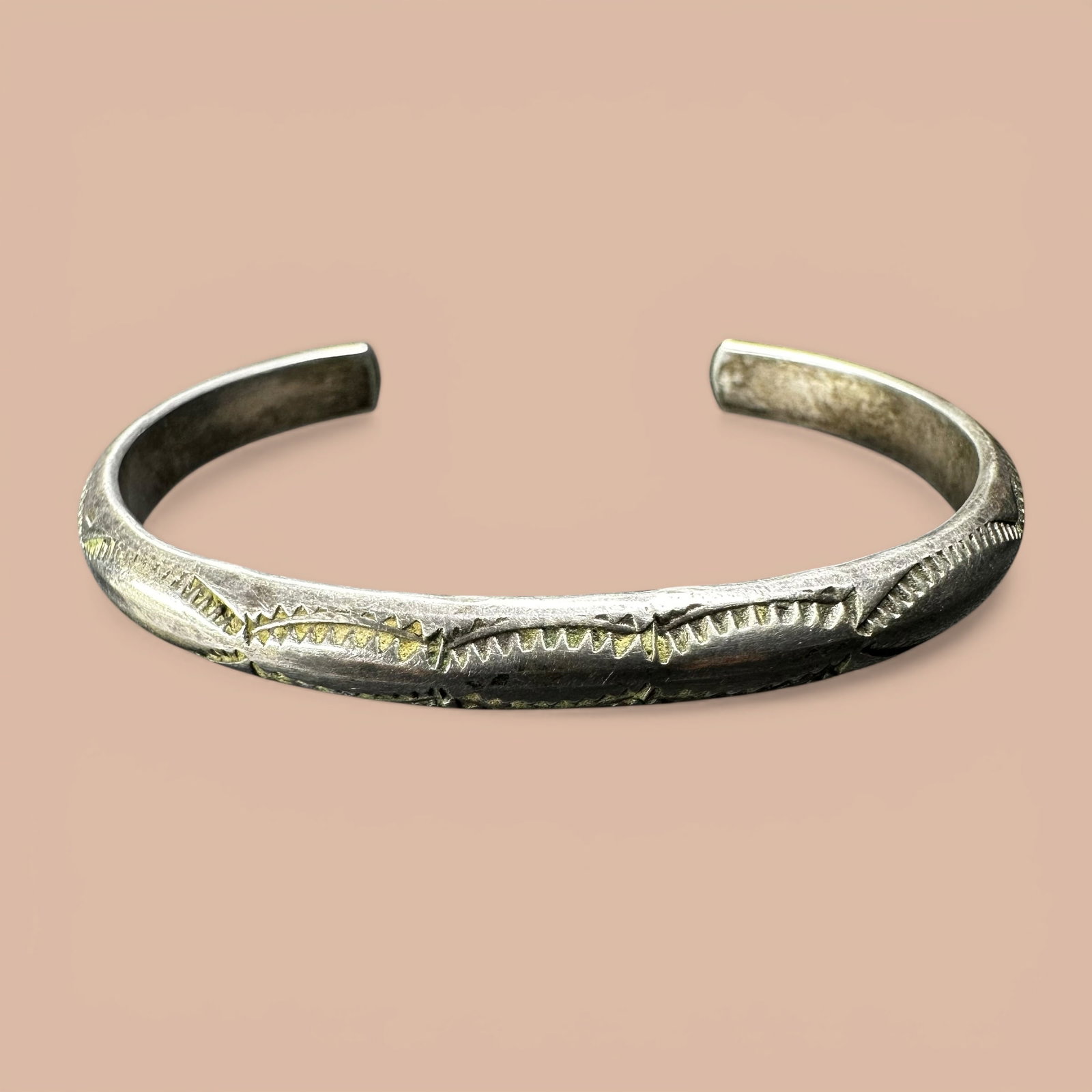6.5”/22g Native American Stamped Sterling Silver Cuff (1 of 8)