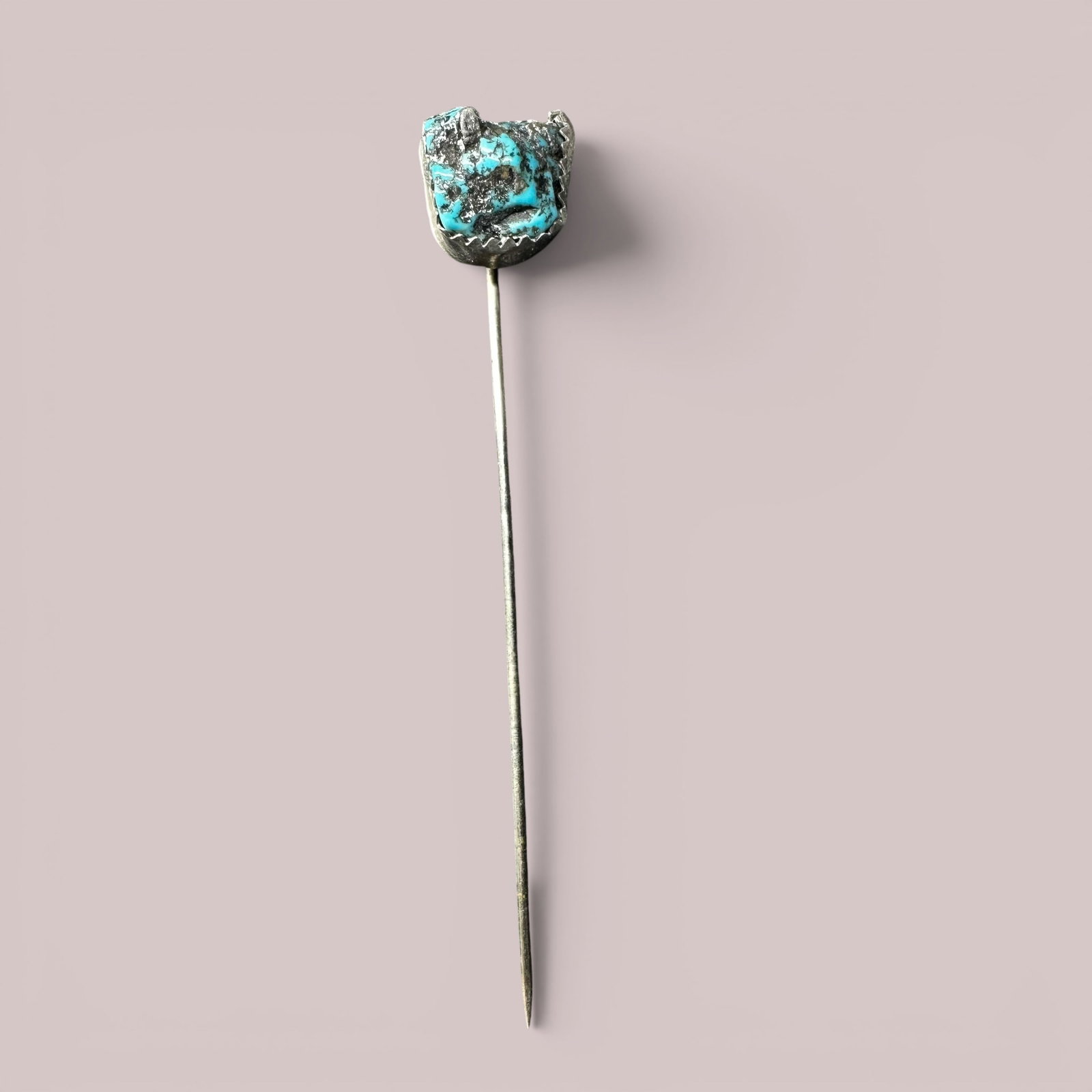 2g Native American Sterling Silver Kingman Turquoise Stickpin (1 of 8)