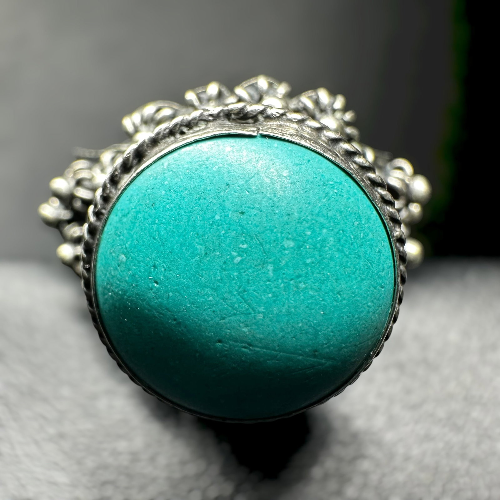 Sz10 Adjustable/10g Taxco Mexico A. Garcia Sterling Silver Turquoise Ring (1 of 8)