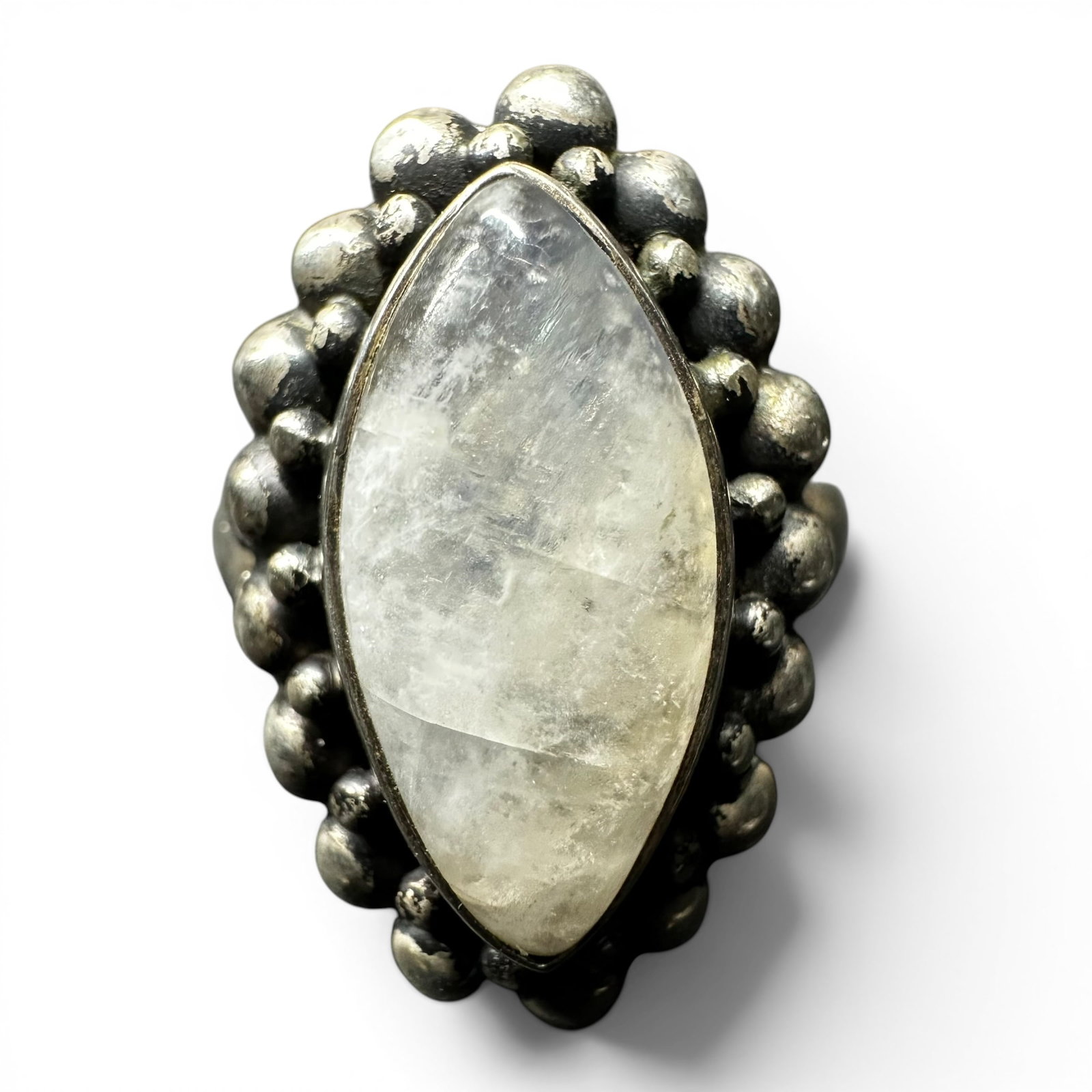 Sz7.5/13g Native American Sterling Silver Moonstone Ring (1 of 7)