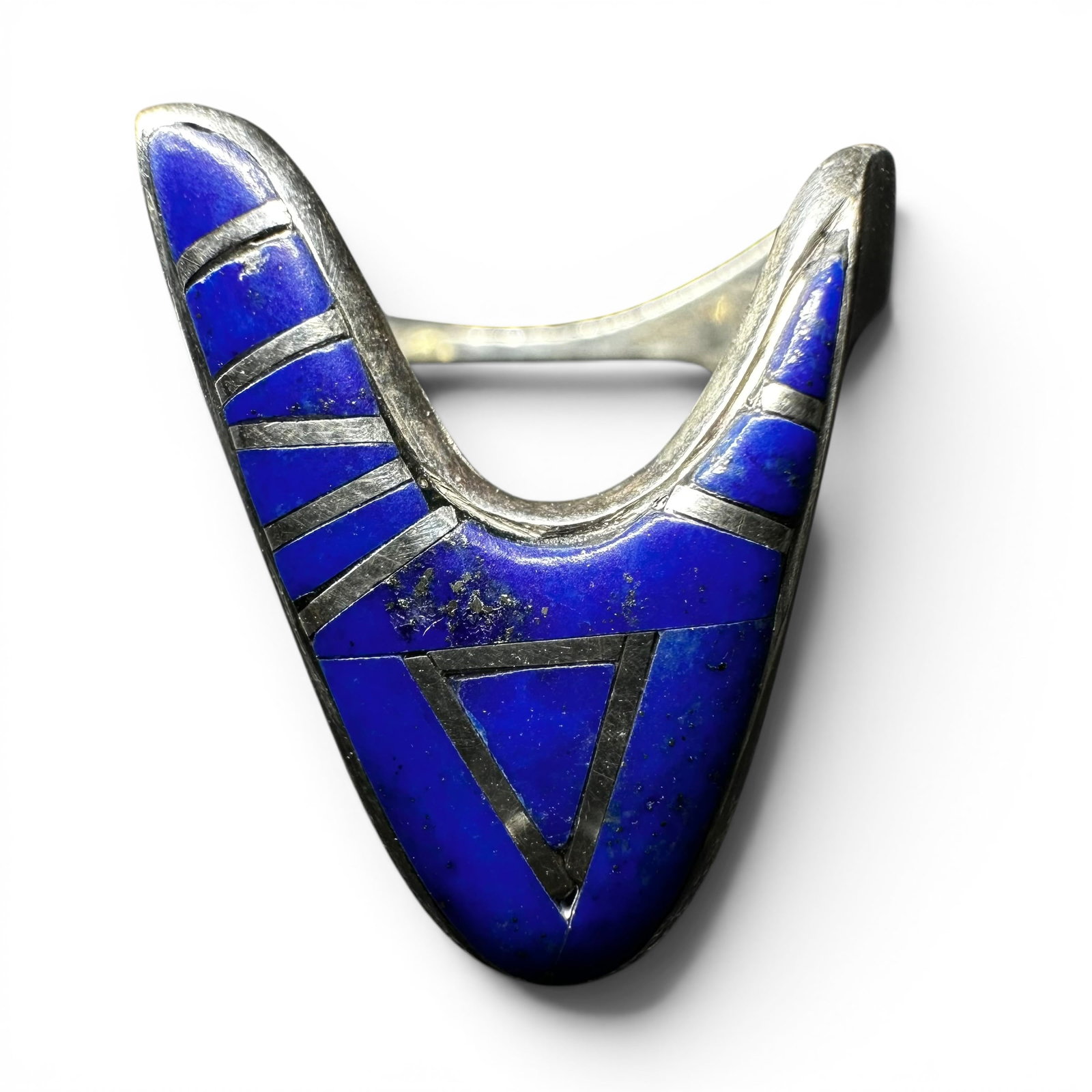 Sz10/5g Native American Sterling Silver Lapis Lazuli Inlay Ring (1 of 7)