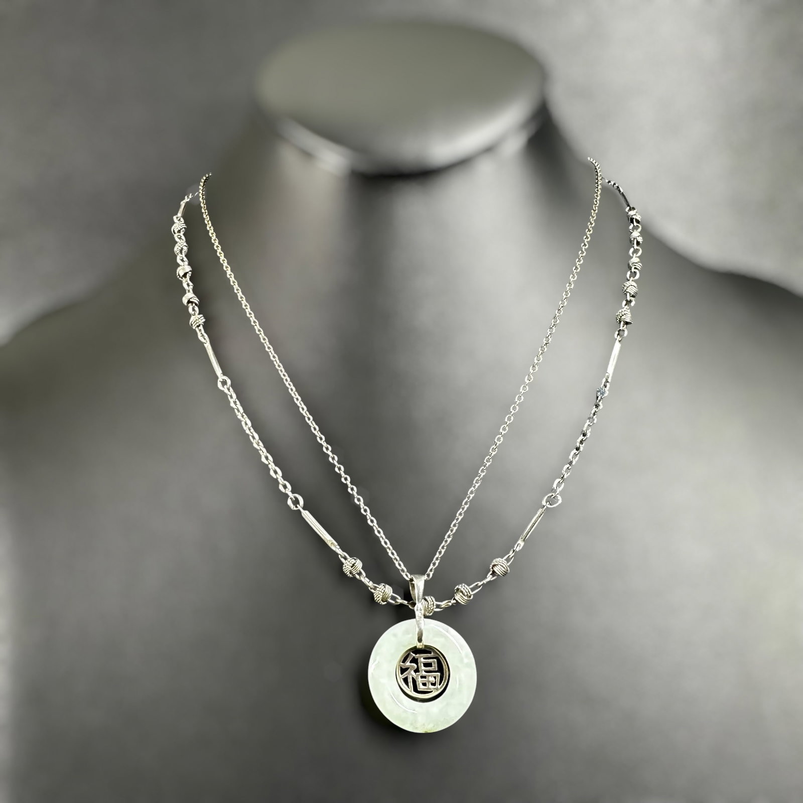 15"/15"/8g 925 Sterling Silver Jadeite Necklace Lot: 15"/15"/8g 925 Sterling Silver Jadeite Necklace Lot:Brand/Model: No hallmark.Manufacturer Location: Not marked.Year Produced: Unknown.Condition: Good condition with light surface wear and tarnish appr