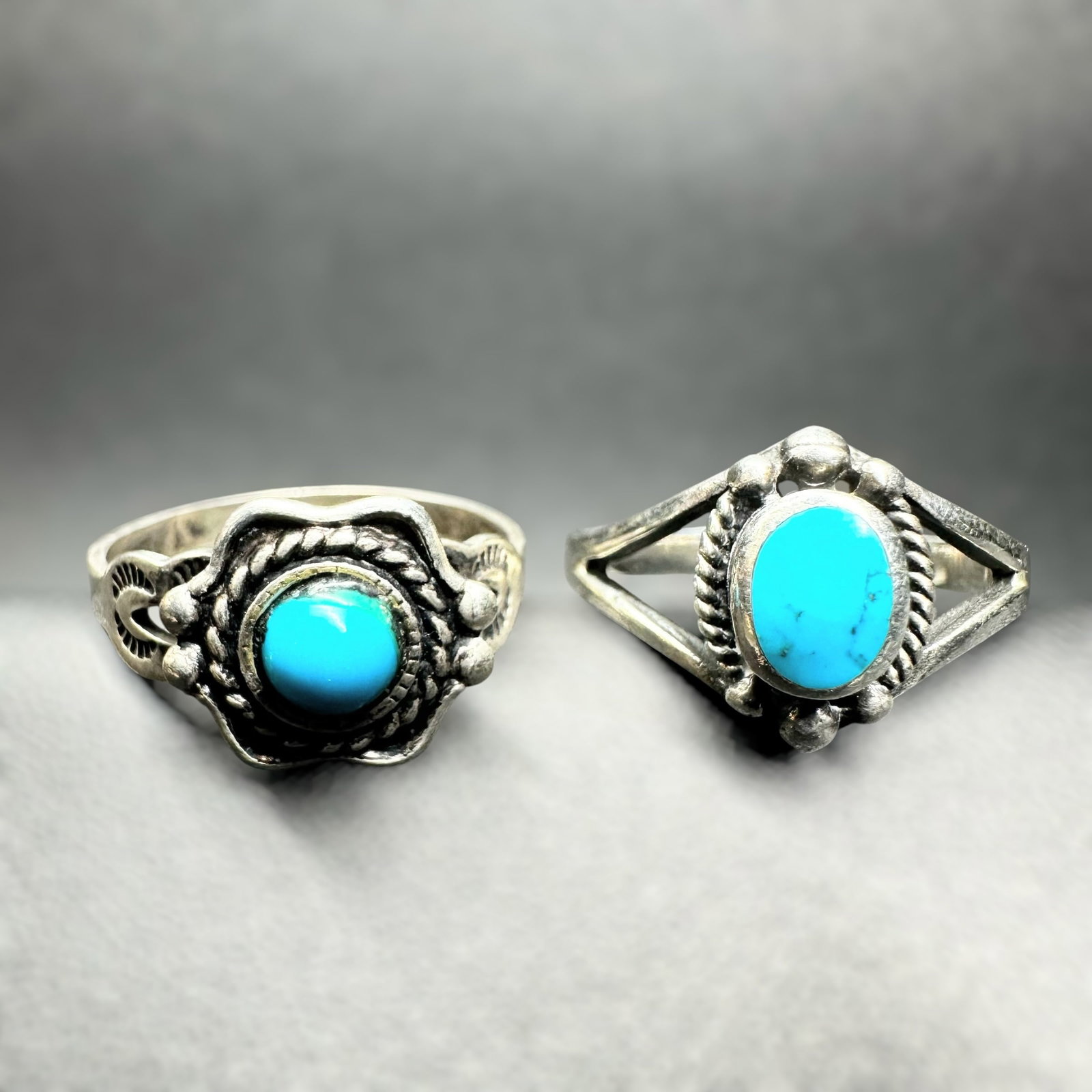 Sz7/Sz7/5g Native American Kingman Turquoise Ring Lot (1 of 13)