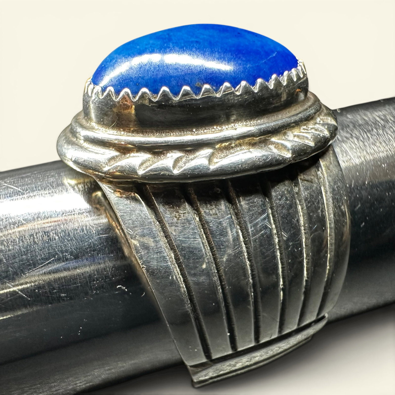 Sz10.75/13g Men's Native American Sterling Silver Lapis Lazuli Ring (1 of 9)