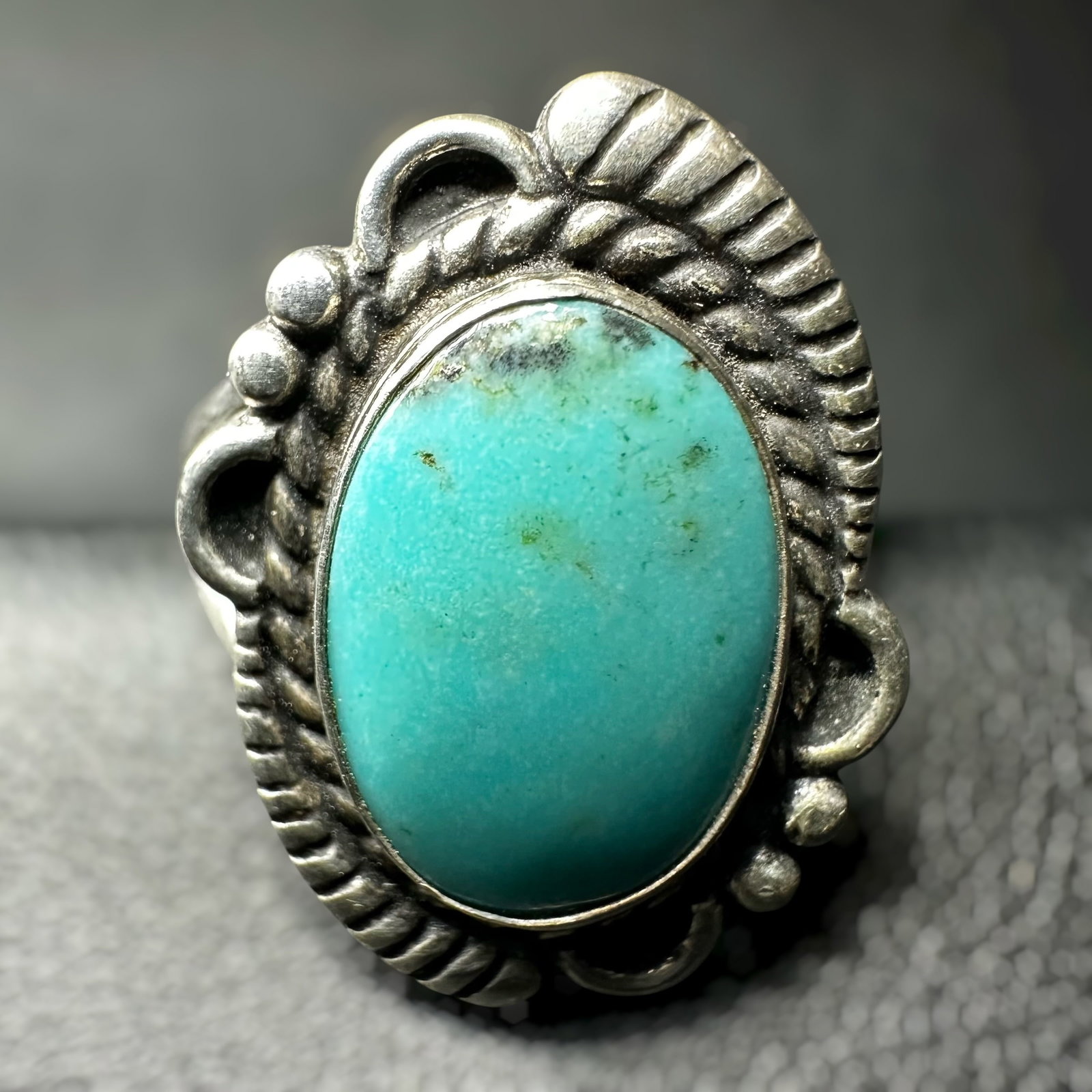 Sz7.25/5g Fred Harvey Era Blue Gem Turquoise Ring (1 of 10)