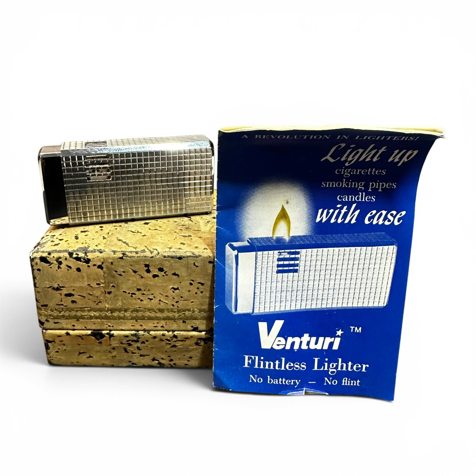 69g Venturi Japan Flintless Lighter w/ Original Cork Box (1 of 9)