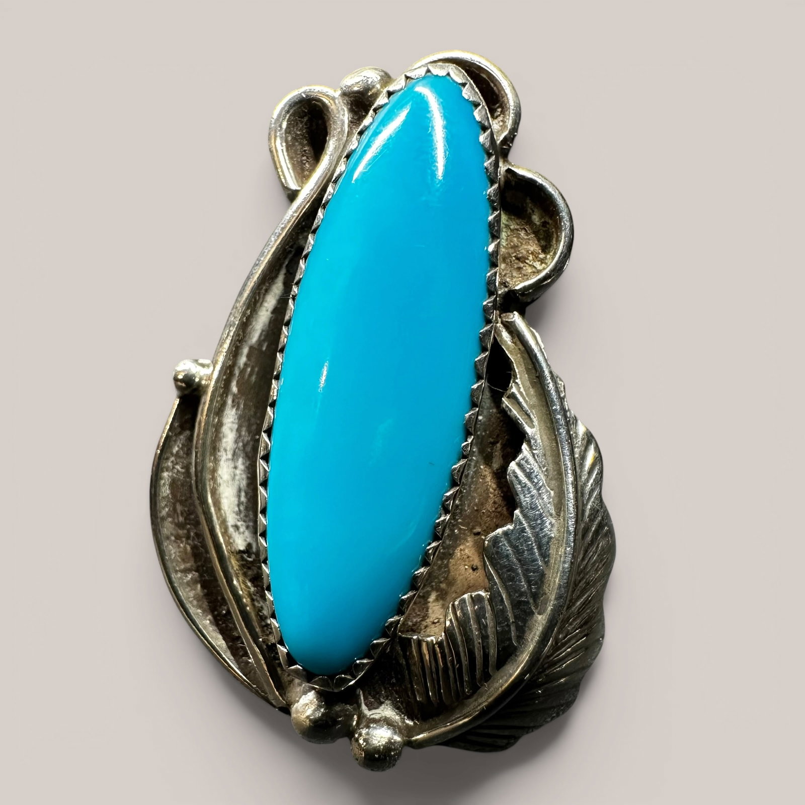 Sz6/8g Sterling Silver Faux Turquoise Ring (1 of 9)