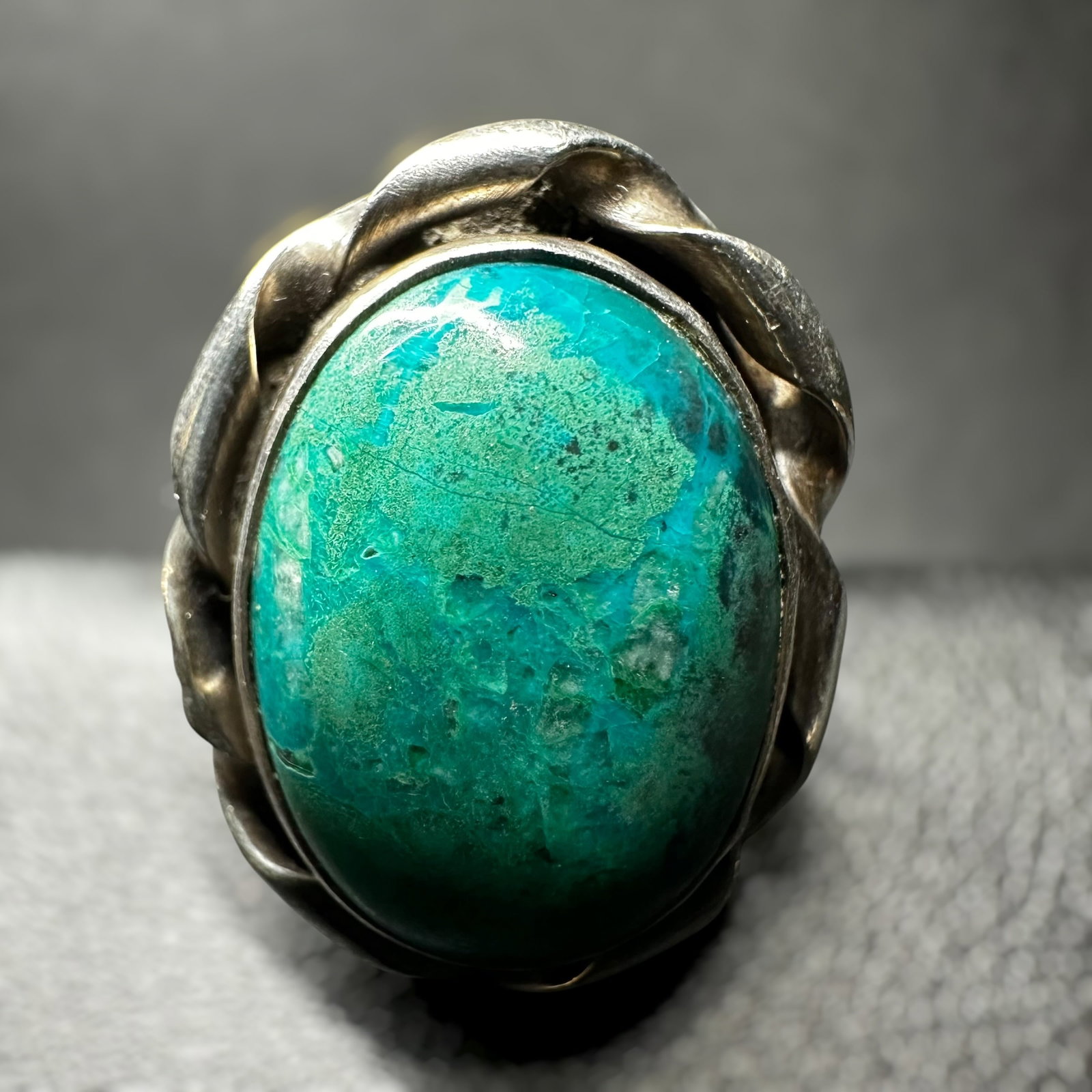 Sz6.75/8g Native American Chrysocolla Sterling Ring (1 of 10)