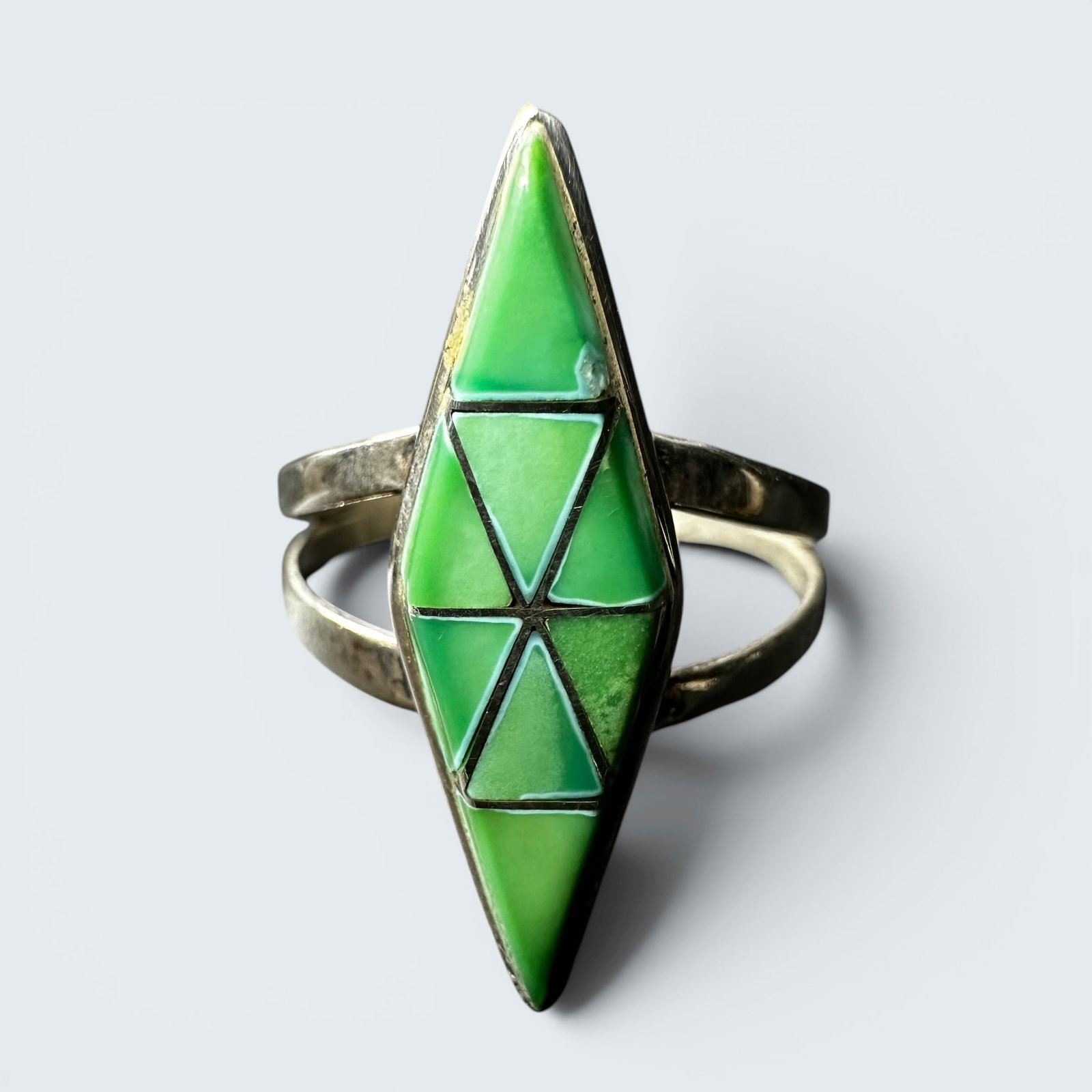 Sz8.25/3g Native American Sterling Silver Variscite Inlay Ring (1 of 9)