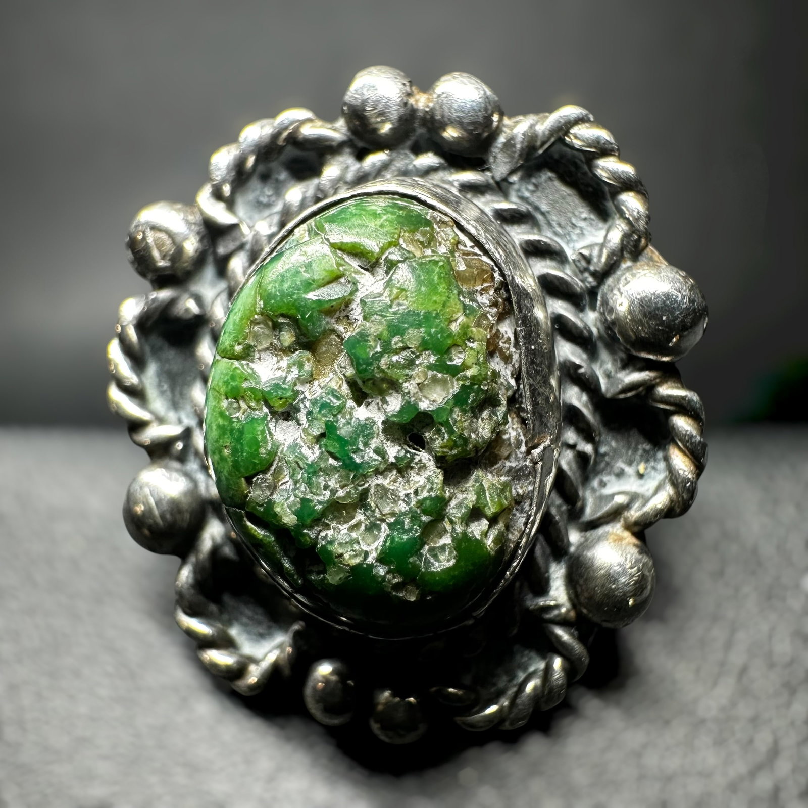 Sz5.5/10g Native American Sterling Silver Carico Lake Turquoise Ring: Sz5.5/10g Native American Sterling Silver Carico Lake Turquoise Ring:Brand/Model: Hallmarked “R.P.” Native American artisan. Unidentified hallmark.Manufacturer Location: Unmarked.Year Produced