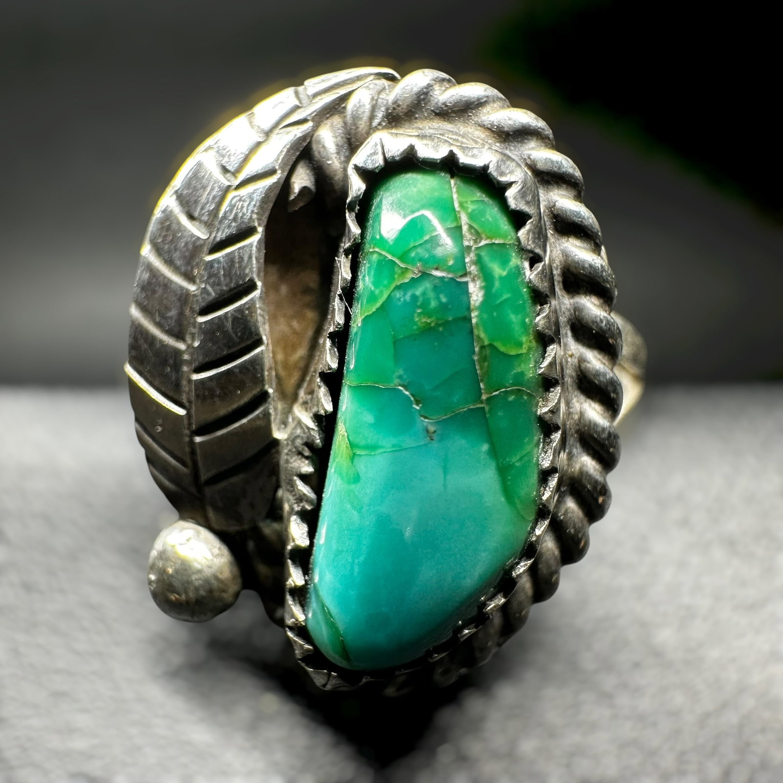 Sz8/8g Native American Sterling Silver Royston Turquoise Ring (1 of 9)