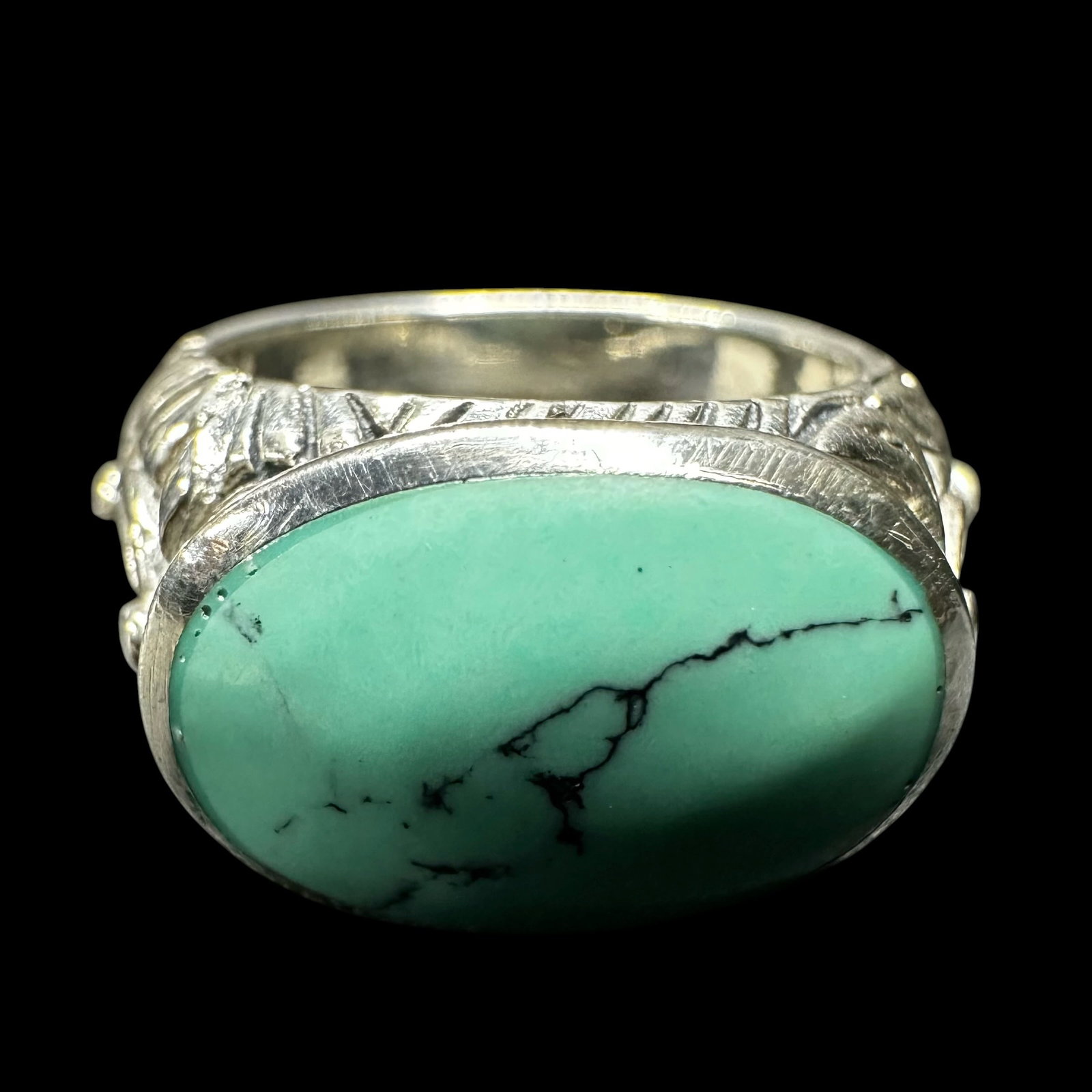 Sz5.75/7g 925 Sterling Silver Magnesite Ring (1 of 8)