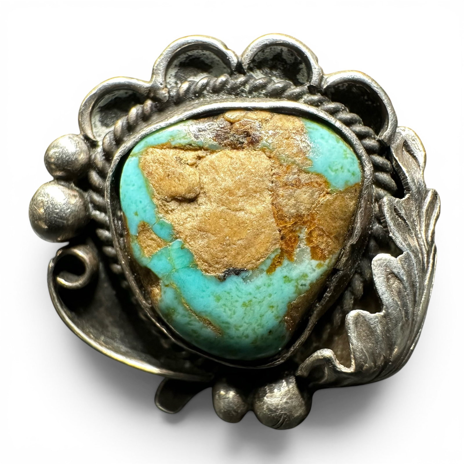 Sz8/7g Native American Sterling Silver Royston Turquoise Ring (1 of 10)