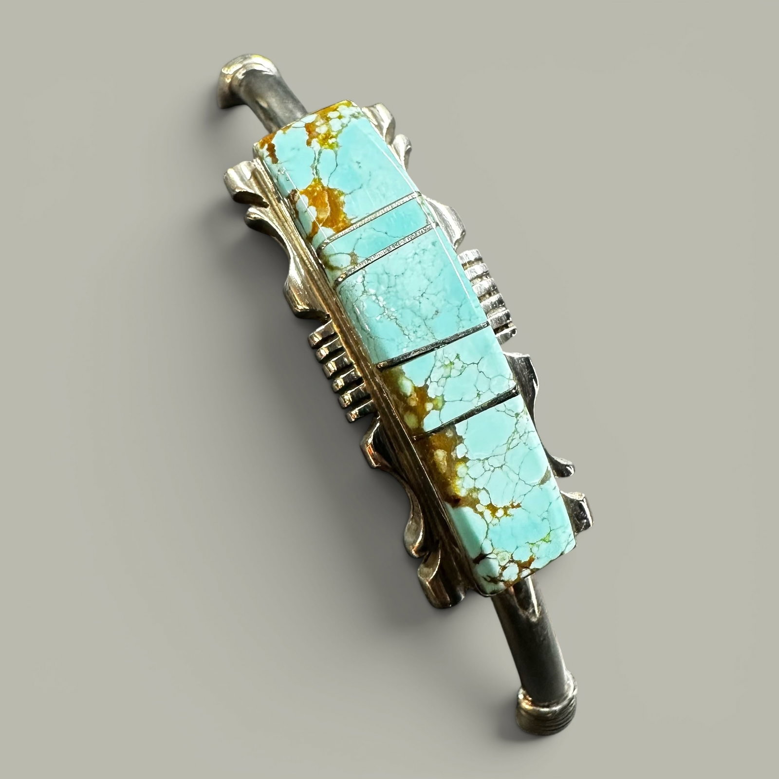 6.5”/14g Navajo Steve Francisco Sterling Silver Royston Turquoise Cuff (1 of 11)