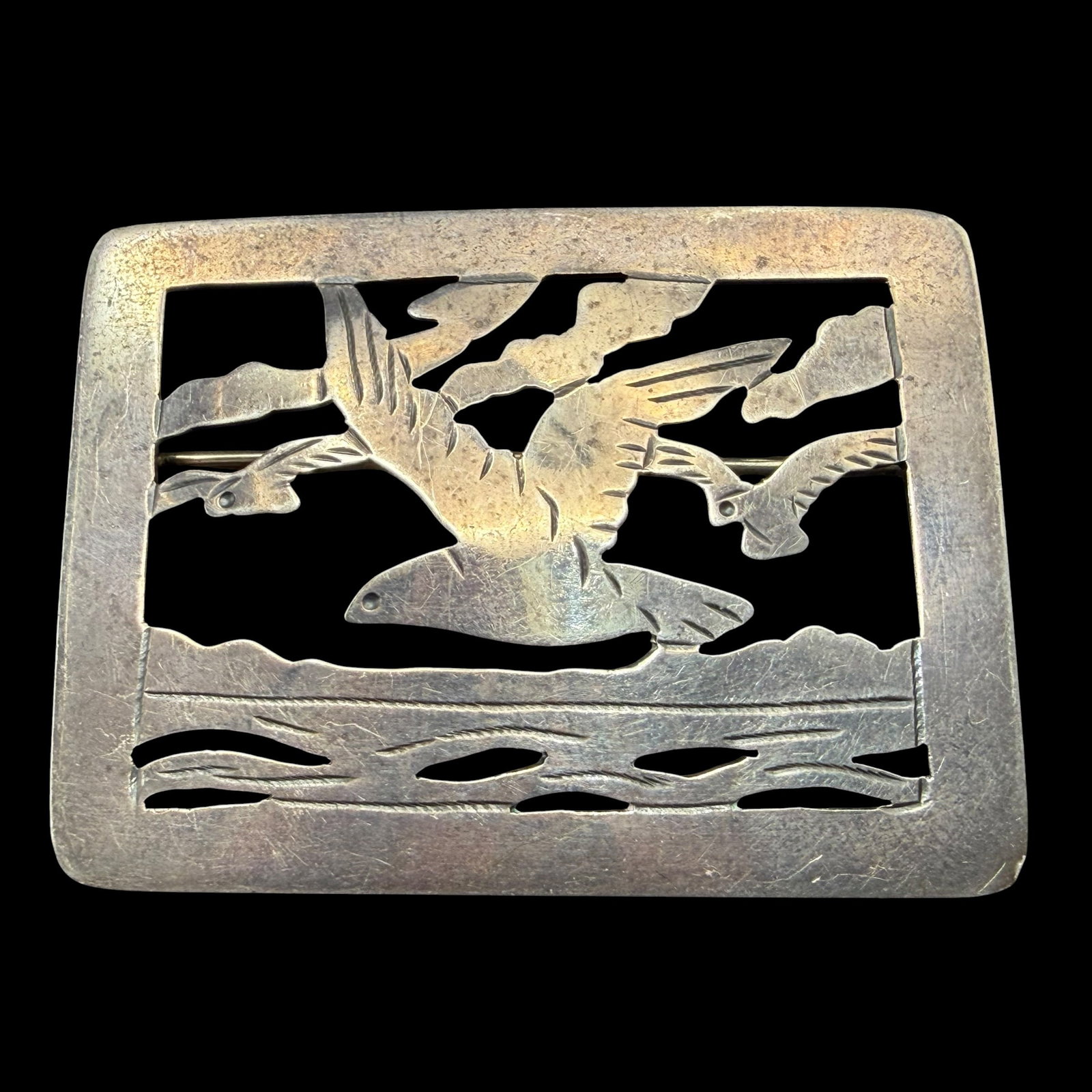 Vintage Sterling Silver Stavre Gregor Panis SGP Brooch Pin Seagulls 10.71g 925: Maker: SGP, Stavre Gregor Panis. / Material: Sterling Silver. / Stone: None. / Size: 1 3/4” x 1 3/8”. / Weight: 10.71 grams. / Condition: Excellent, ready to wear and enjoy. / Sold as is. 