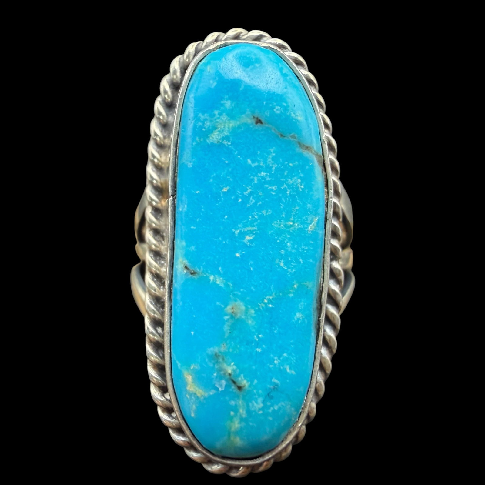 Vintage Sterling Silver Old Pawn Native American Turquoise Ring Sz 8 8.51g 925 (1 of 10)