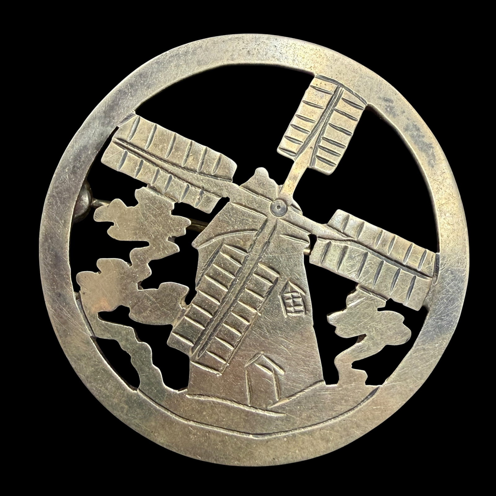 Vintage Stavre Gregor Panis Sterling Silver Windmill Brooch Pin 1 3/8” 6.78g 925: Maker: SGP, Stavre Gregor Panis. / Material: Sterling Silver. / Stone: None. / Size: 1 3/8” diameter. / Weight: 6.78 grams. / Condition: Excellent, ready to enjoy. / Sold as is. Measurements are