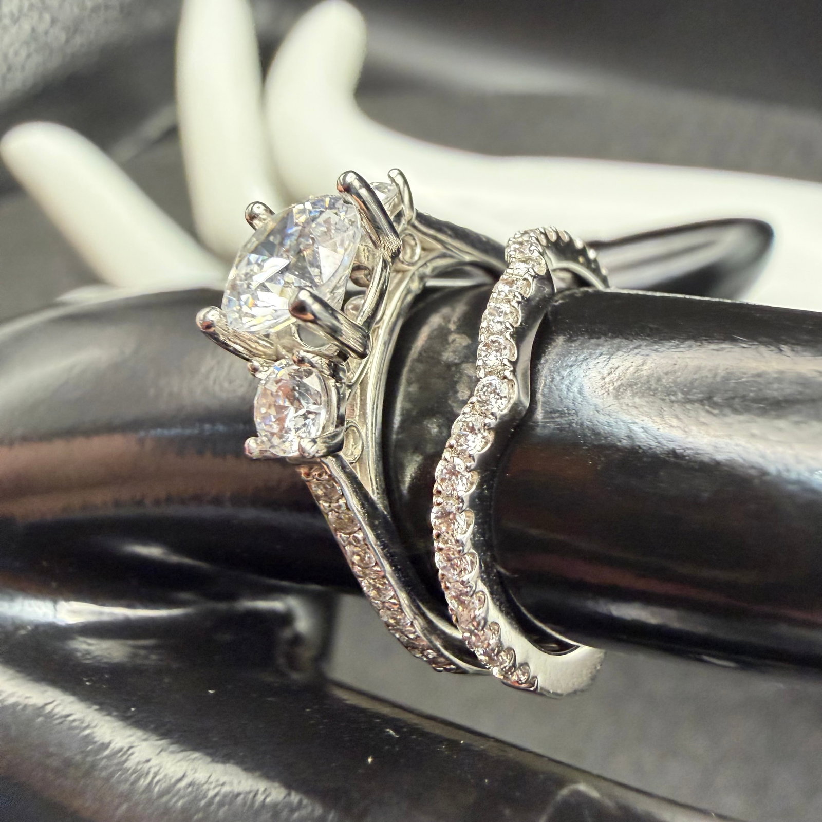 Sterling Silver CZ Engagement Ring Sz 7 & Band Sz 6.75 Cubic Zirconia New 4.28g 925 (1 of 12)
