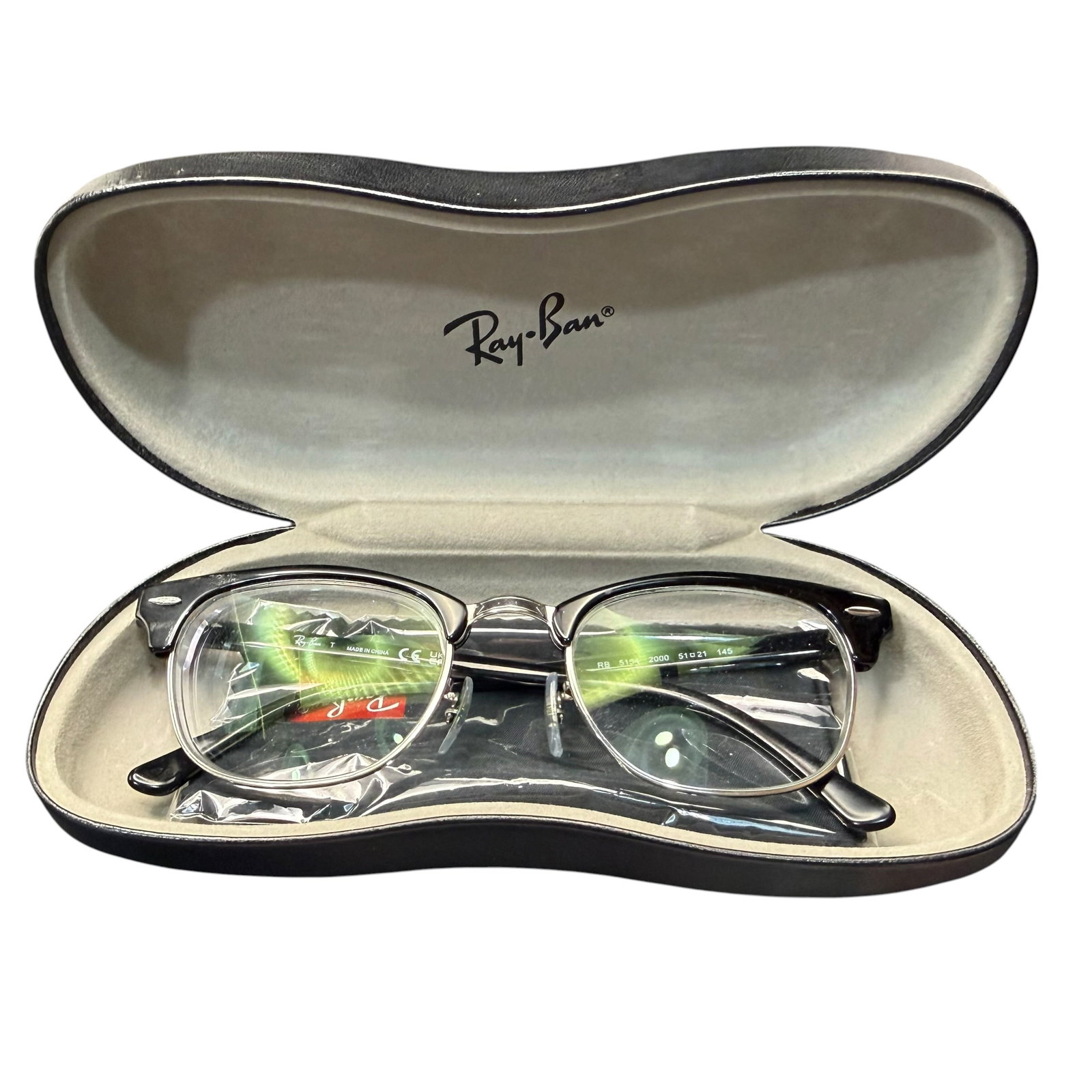 Vintage Ray Ban 5154 Prescription Eye Glasses RB5154 Clubmaster & Case Cloth (1 of 10)