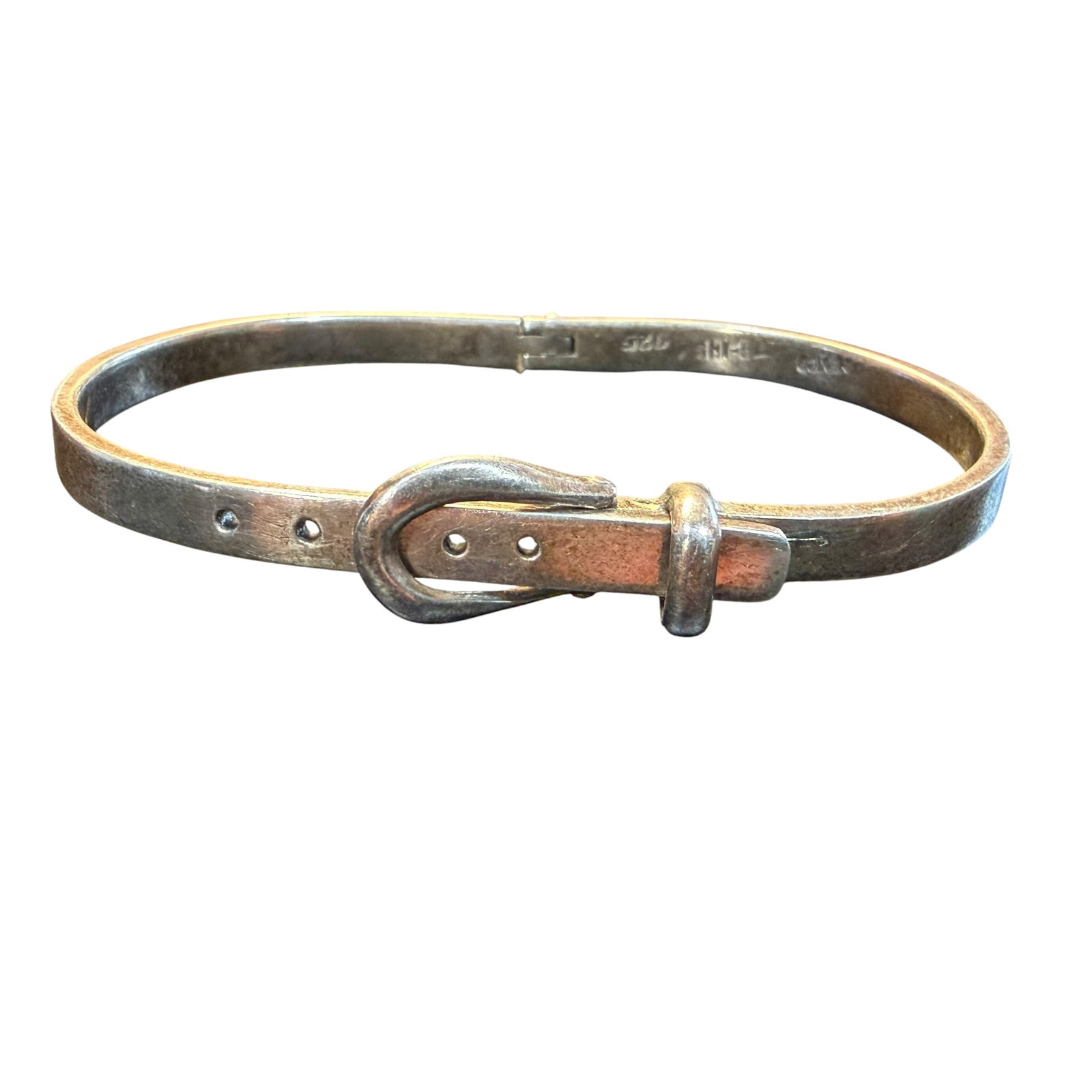 Vintage Sterling Silver Buckle Bracelet TB-145 Mexico 19.24g 925: Maker: TB-145 Mexico. / Material: Sterling Silver. / Stone: None. / Size: Adjustable 5.8cm - 6.6.7cm x 4.1cm. / Weight: 19.24 grams. / Condition: Great, ready to enjoy. / Sold as is. Measurements are 