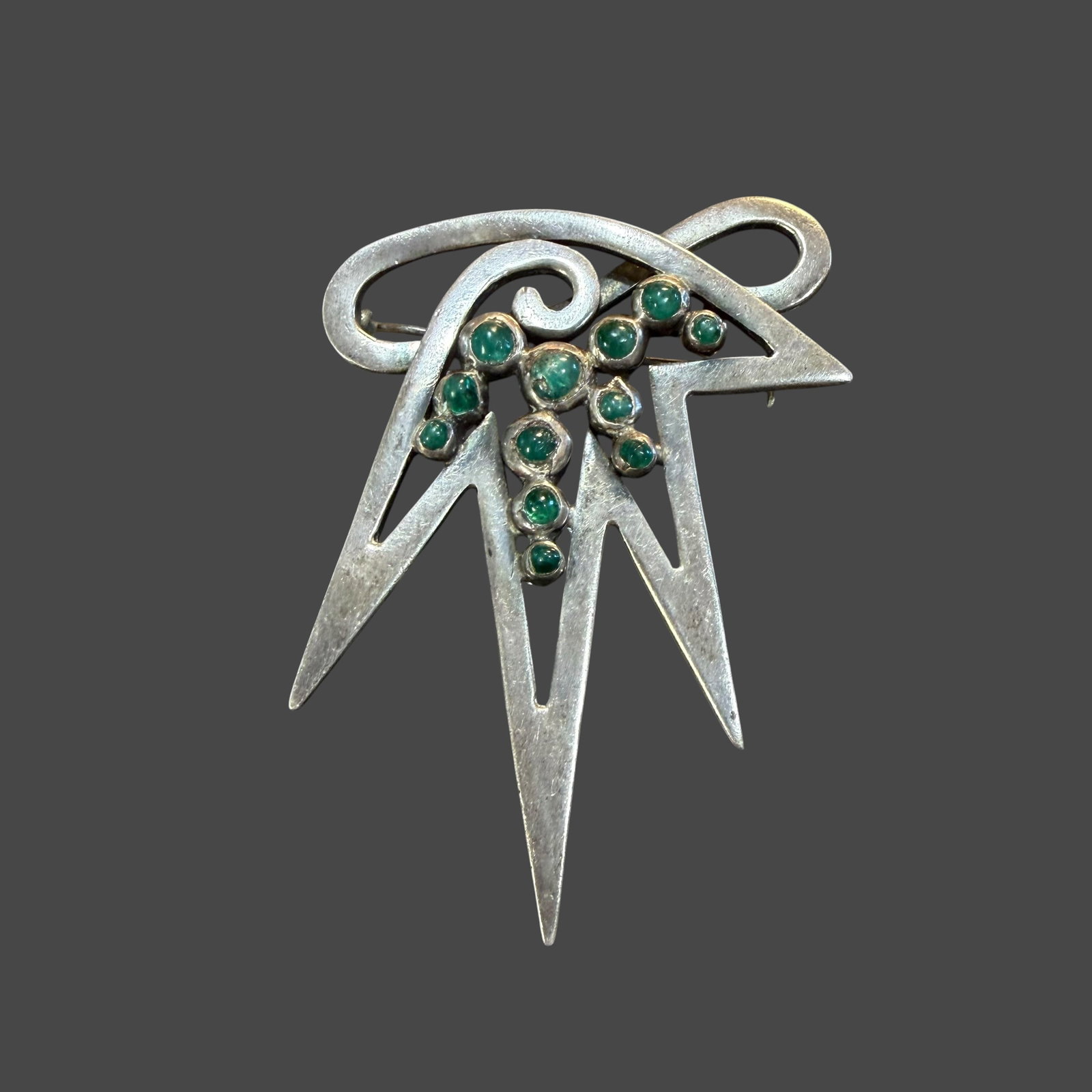 Vintage Sterling Silver Salvador Terran Abstract Modernist Art Brooch Pin 2.25” 19.25g 925 (1 of 10)