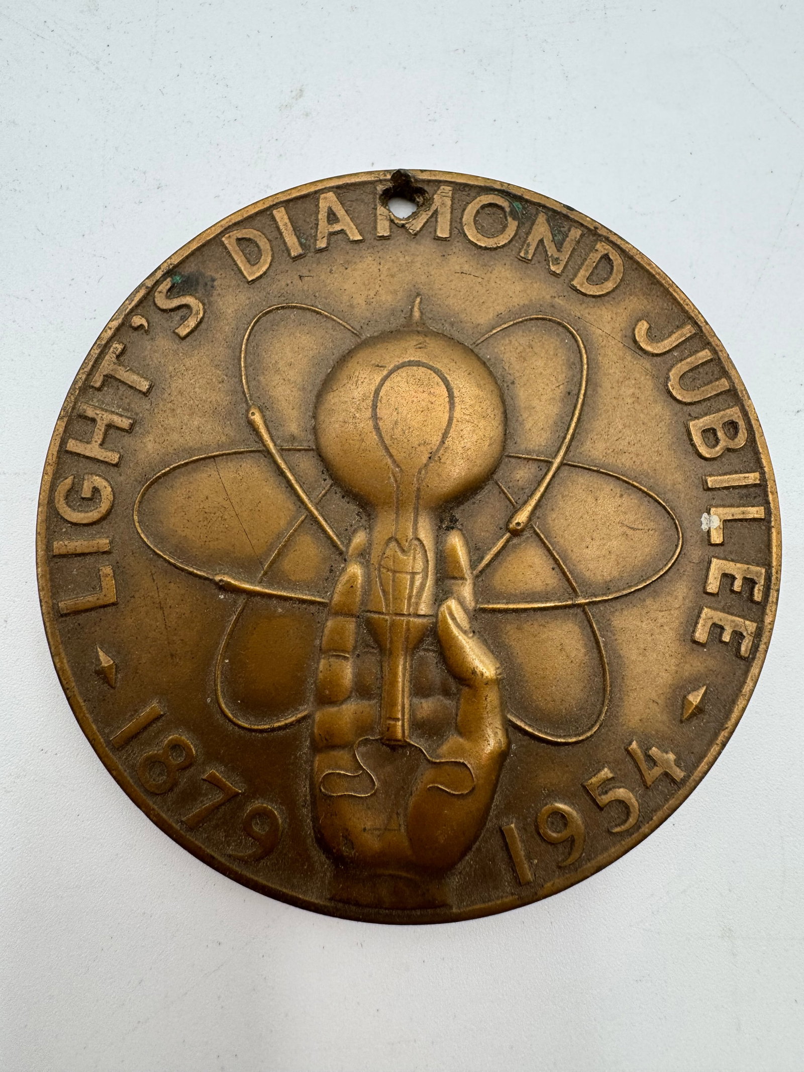 1954 Edison Light’s Diamond Jubilee Medal Light for Freedom Power for Progress (1 of 4)