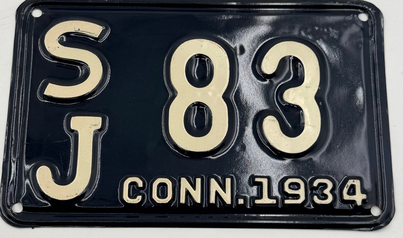 1934 Connecticut License Plate J-83 (1 of 3)