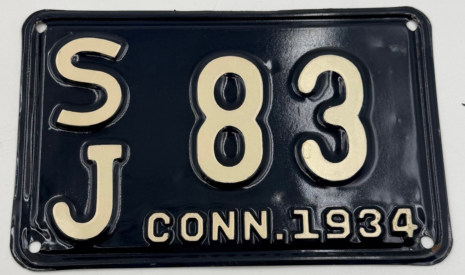 1934 Connecticut License Plate J-83 (1 of 3)